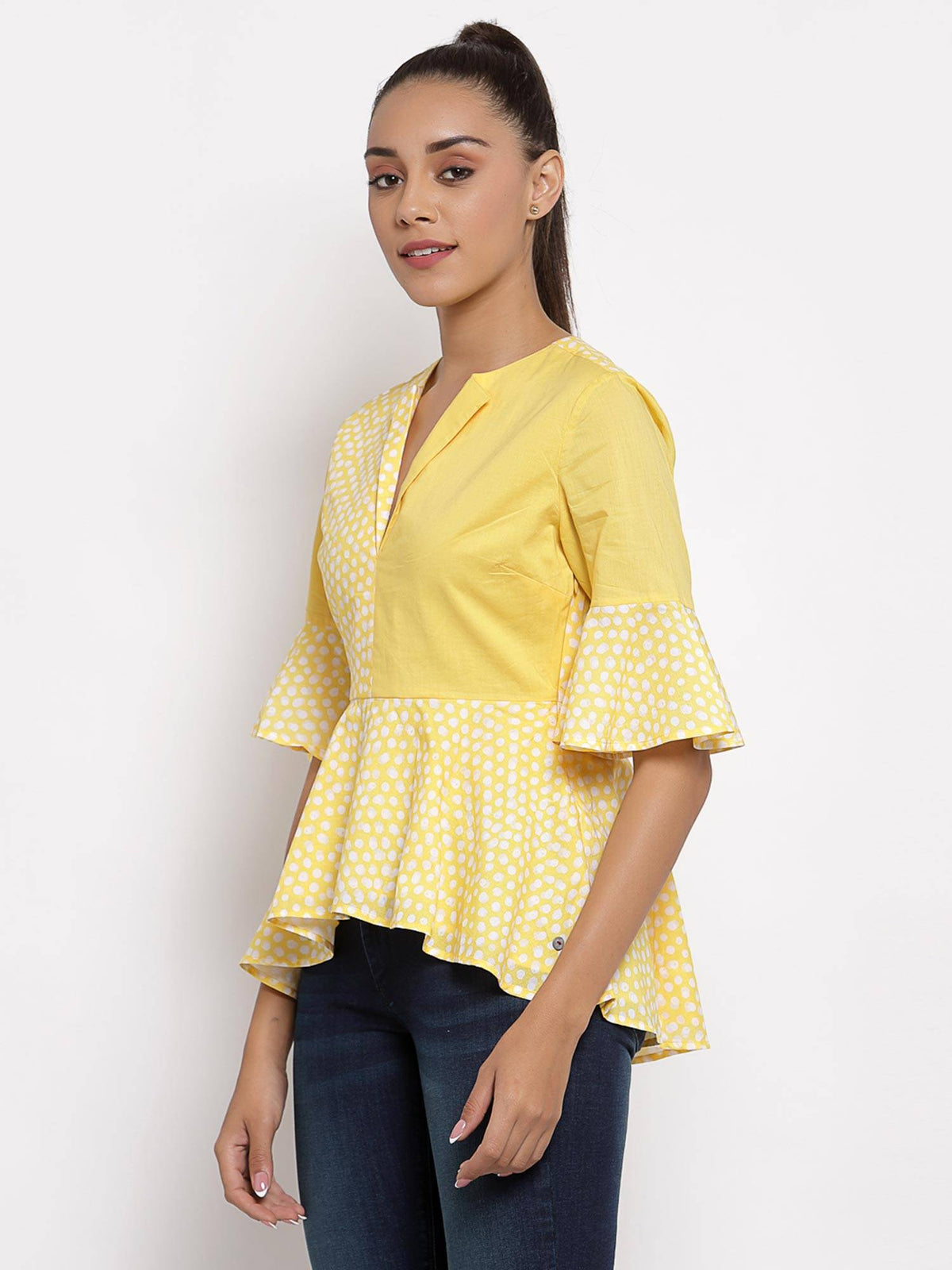 Yellow Mix Print Top | pt51 - view 3