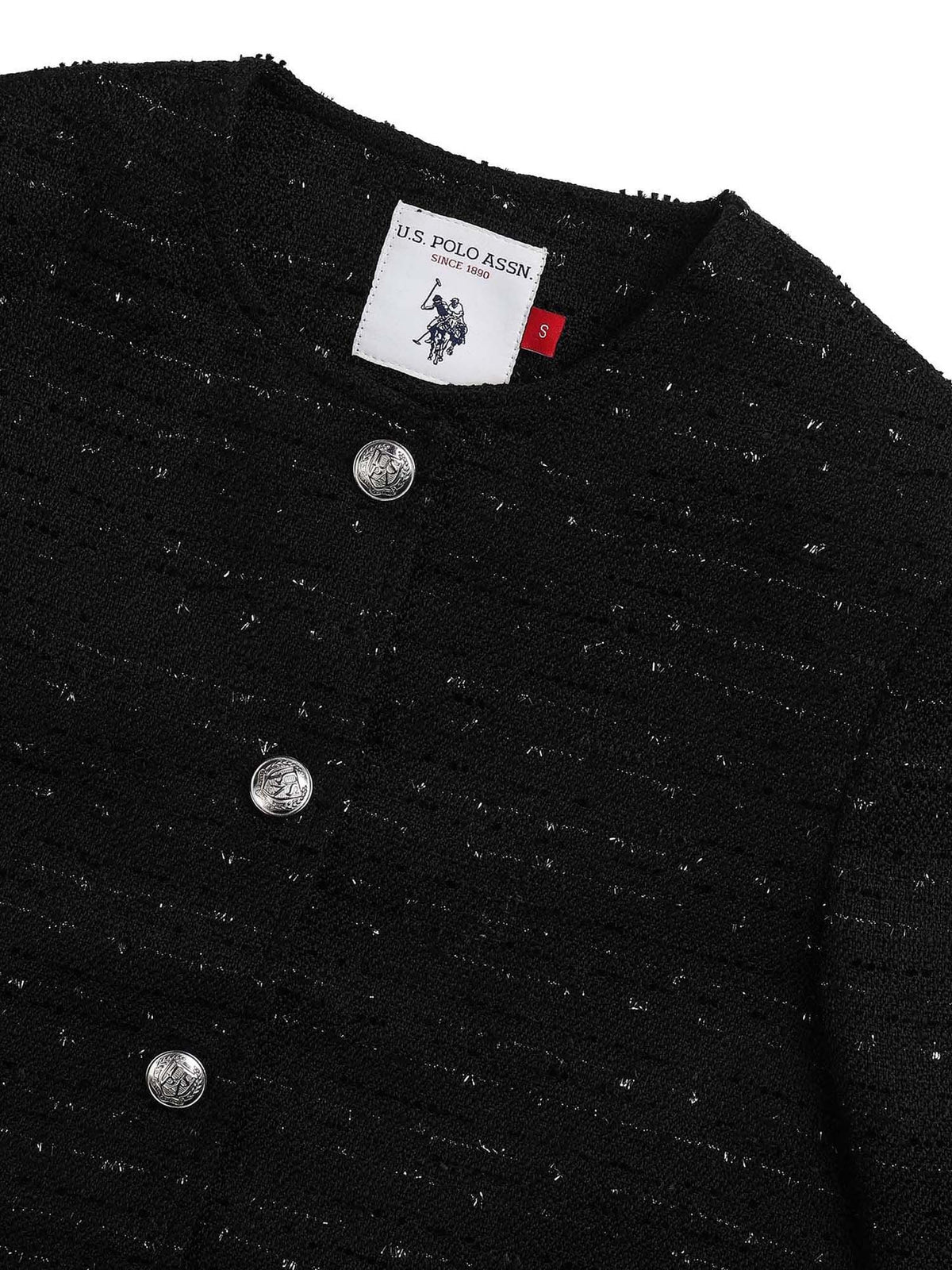 Regular Fit Solid Casual Black Crop Jacket | JC78 - view 2
