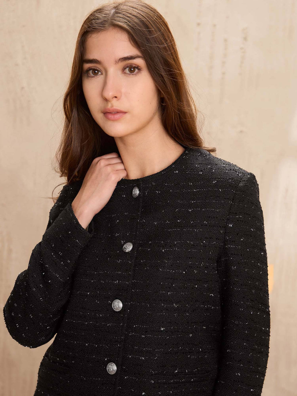 Regular Fit Solid Casual Black Crop Jacket | JC78 - view 7