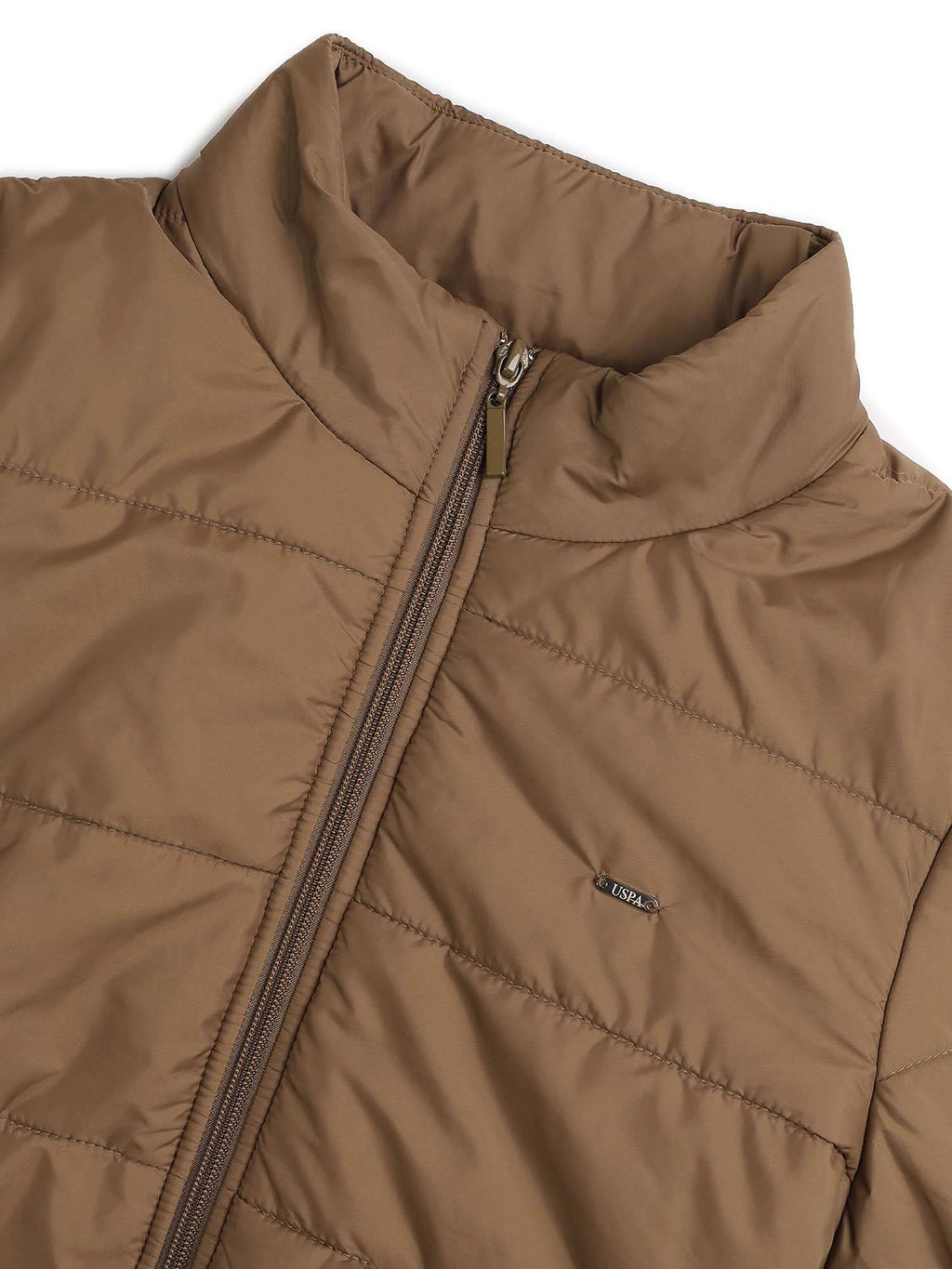 Skinny Fit Solid Padded Brown Puffer Jacket | JC78 - view 2