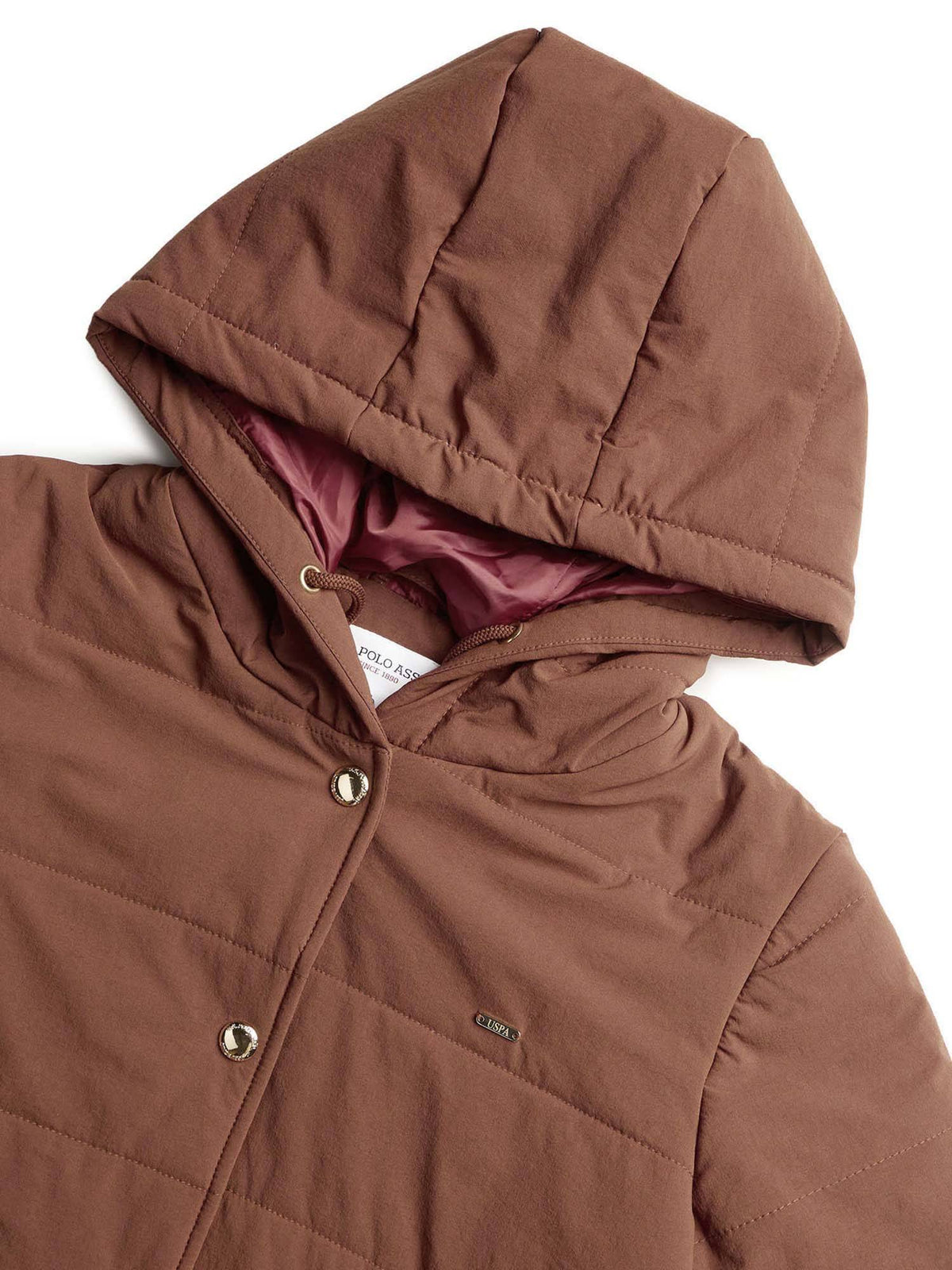 Solid Padded Brown Puffer Jacket | JC78 - view 2