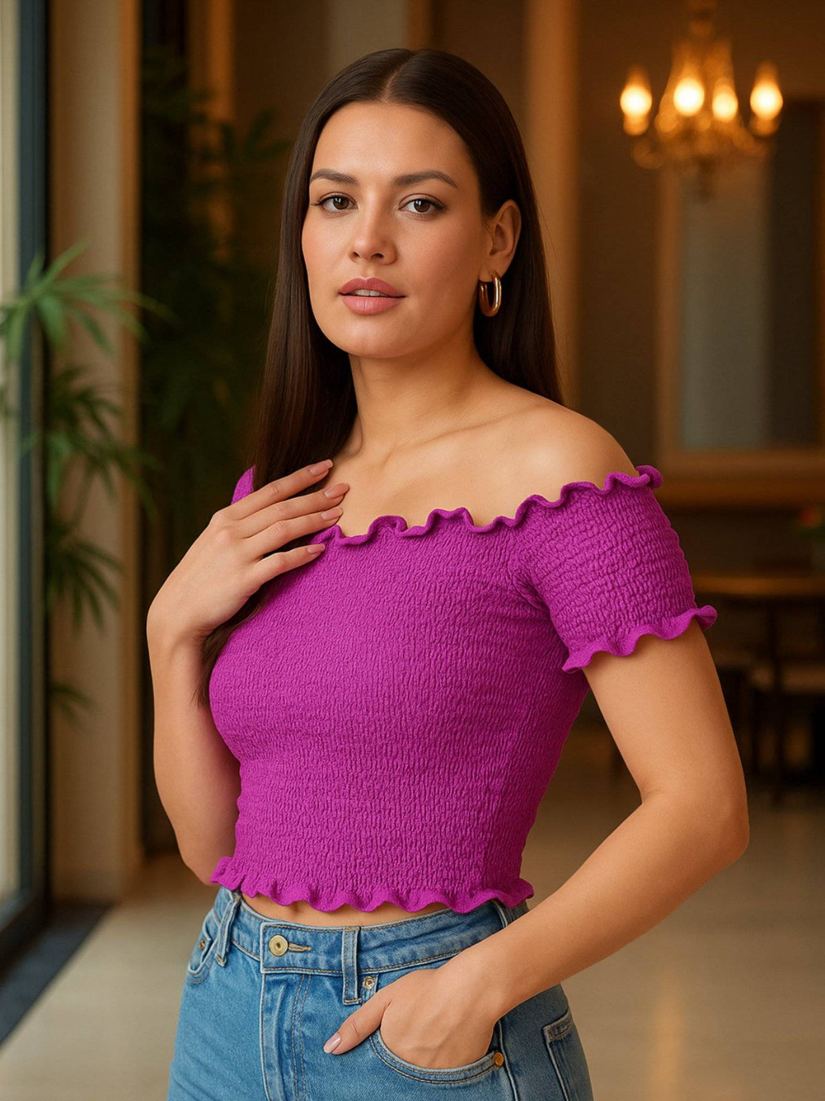 Purple Shimmer Crop Top | CT61 - view 1