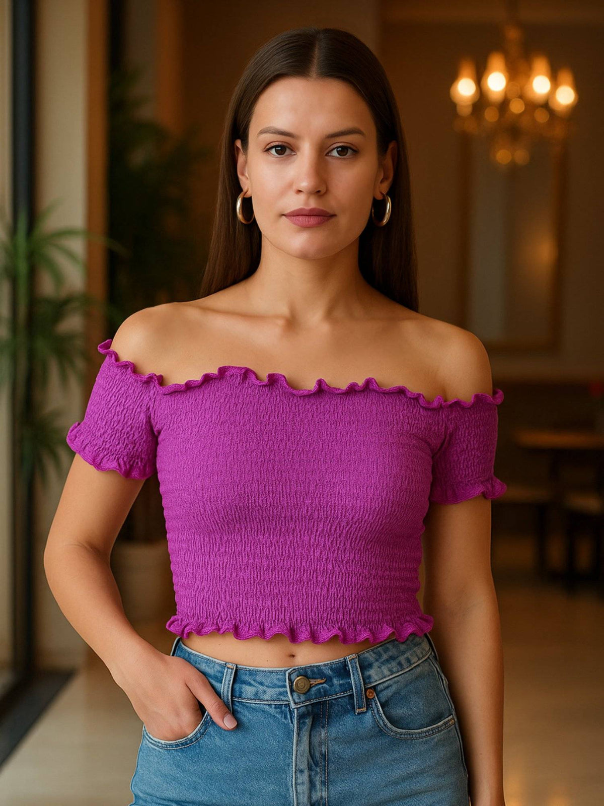 Purple Shimmer Crop Top | CT61 - view 2