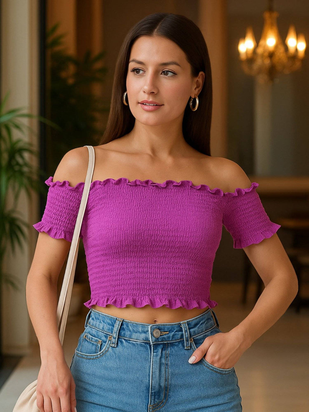 Purple Shimmer Crop Top | CT61 - view 5