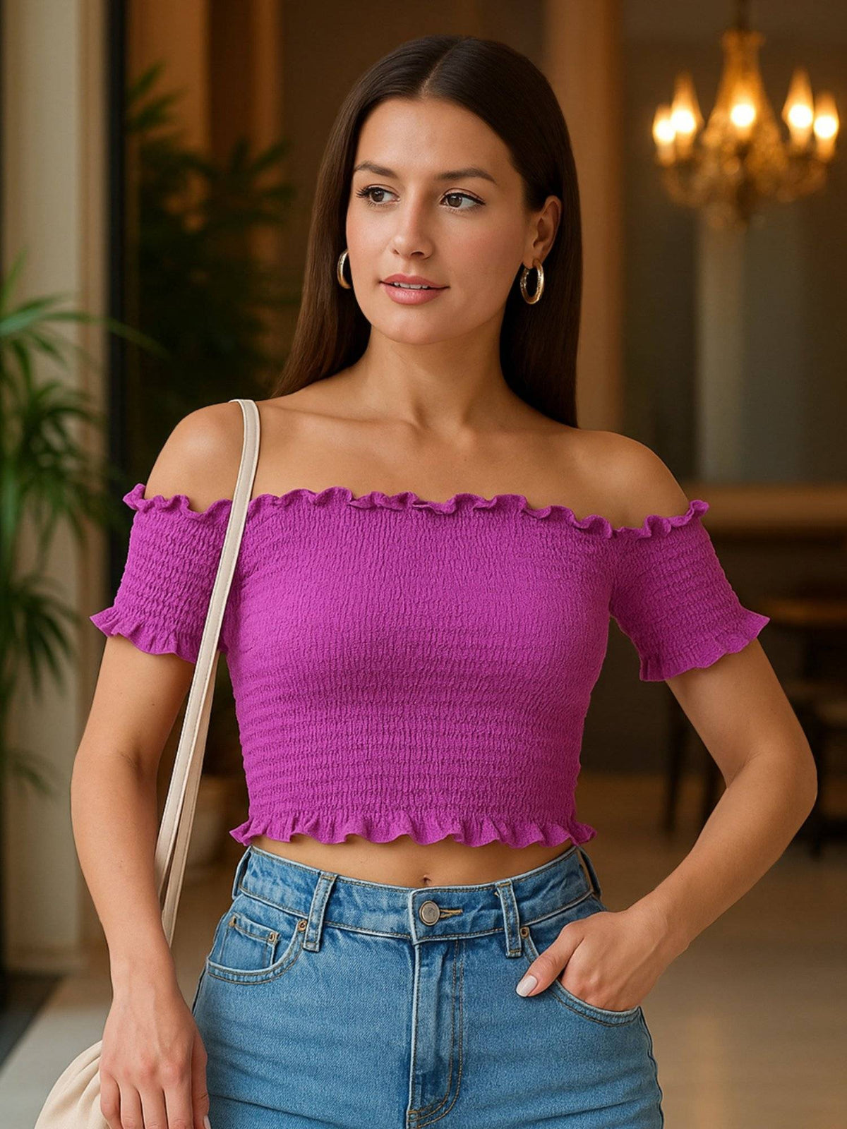 Purple Shimmer Crop Top | CT61 - view 5