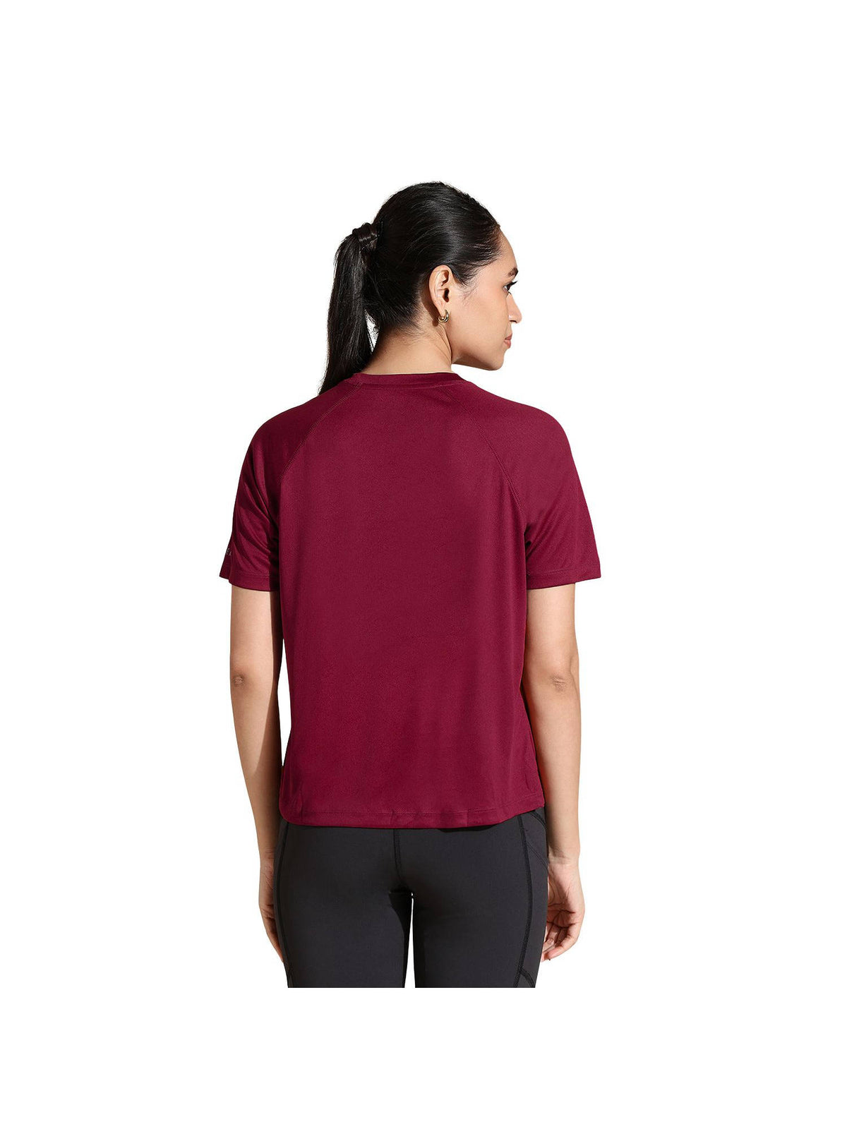 Traqfit Raglan Dark Cherry Maroon T-Shirt | TT89 - view 2