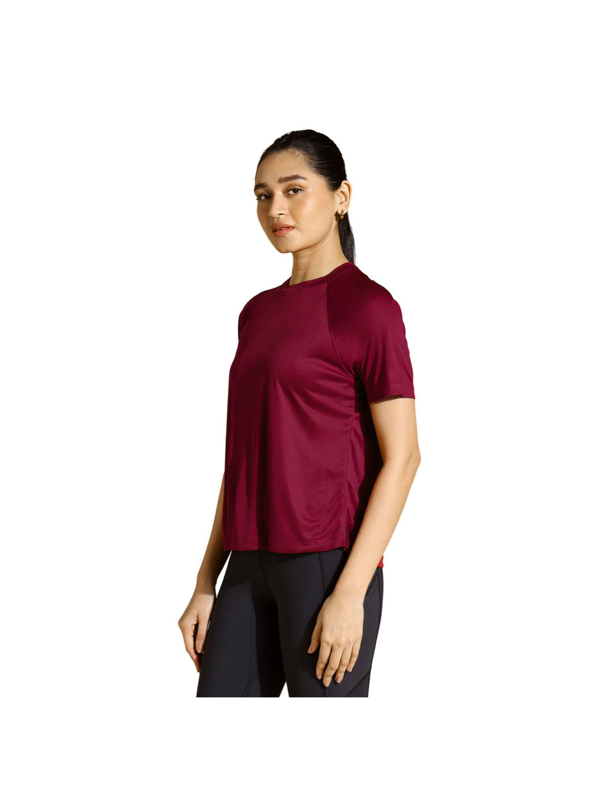 Traqfit Raglan Dark Cherry Maroon T-Shirt | TT89 - view 3