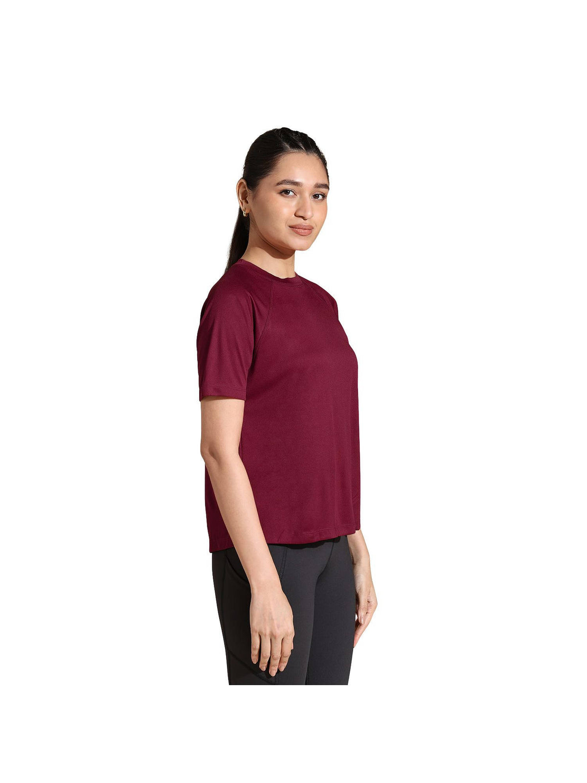 Traqfit Raglan Dark Cherry Maroon T-Shirt | TT89 - view 4