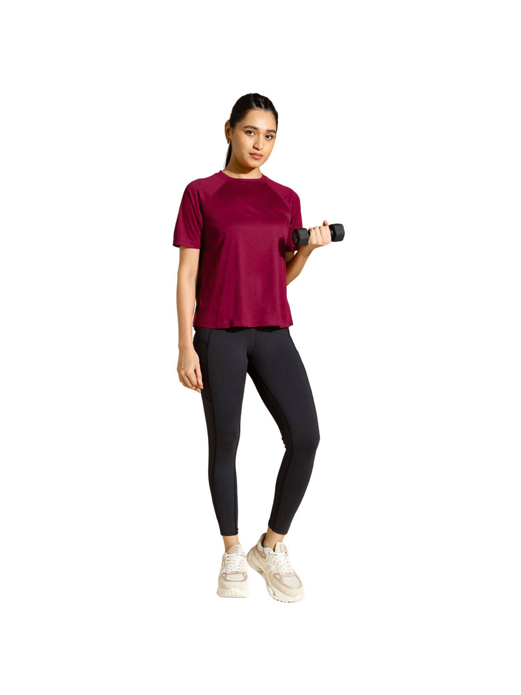 Traqfit Raglan Dark Cherry Maroon T-Shirt | TT89 - view 6