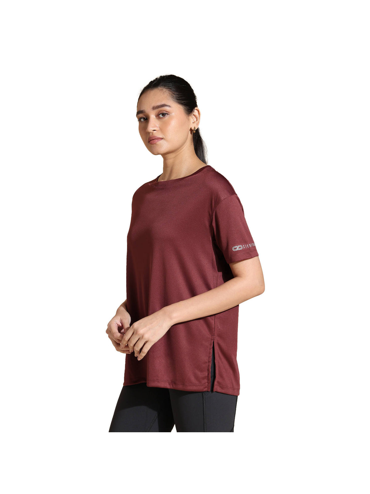 Flowfit Oversized Plum Wine T-Shirt | TT89 - view 3