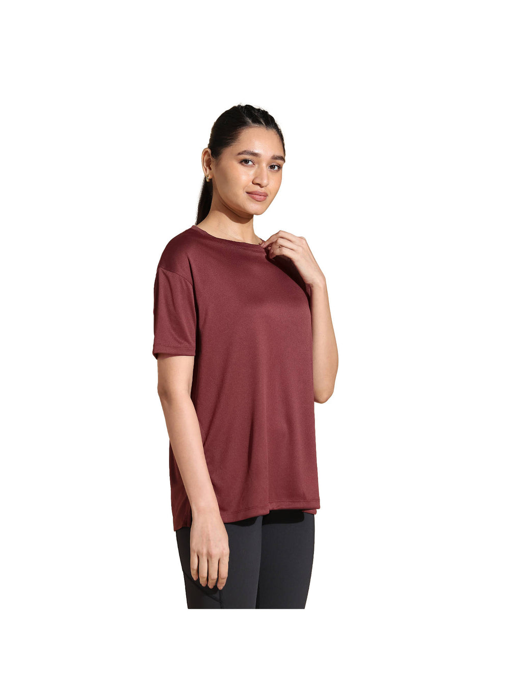Flowfit Oversized Plum Wine T-Shirt | TT89 - view 4