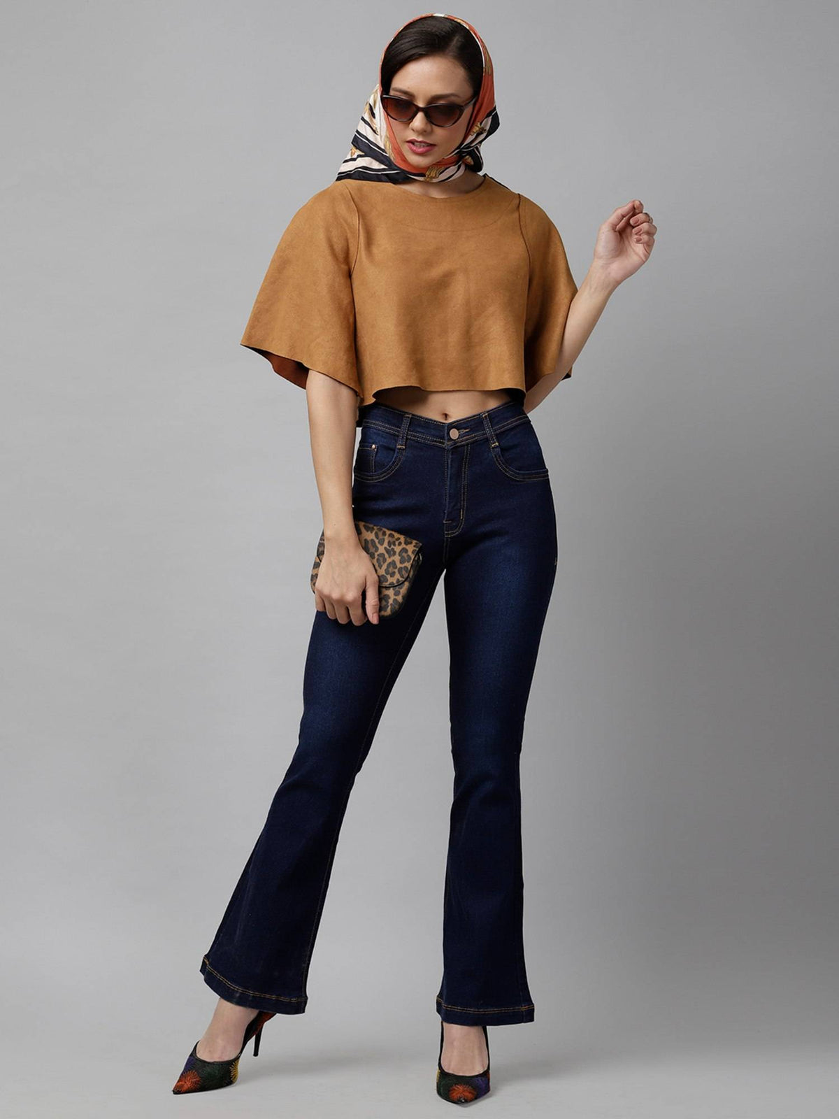 Navy Blue Boot Cut Mid-Rise Clean Look Jeans | BT10 - view 1