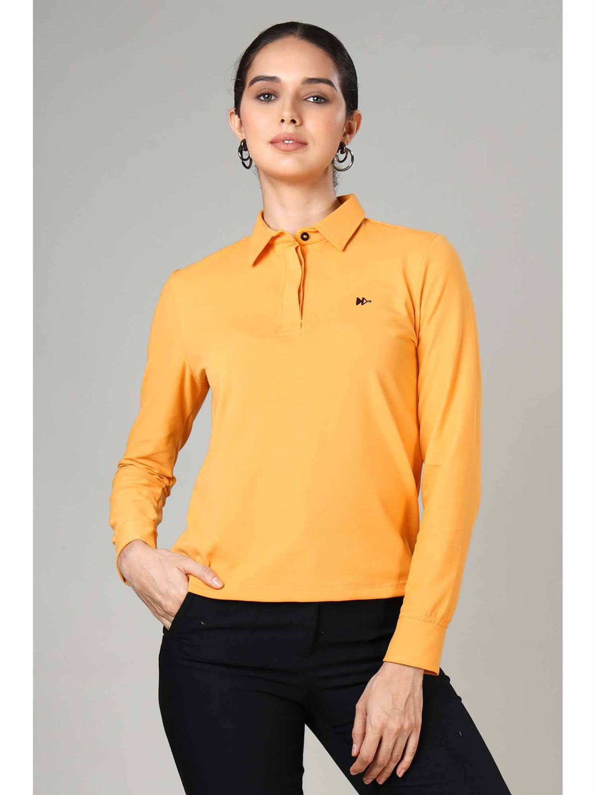 Women's White Long Sleeve Polo T-Shirt | PW43 - view 23