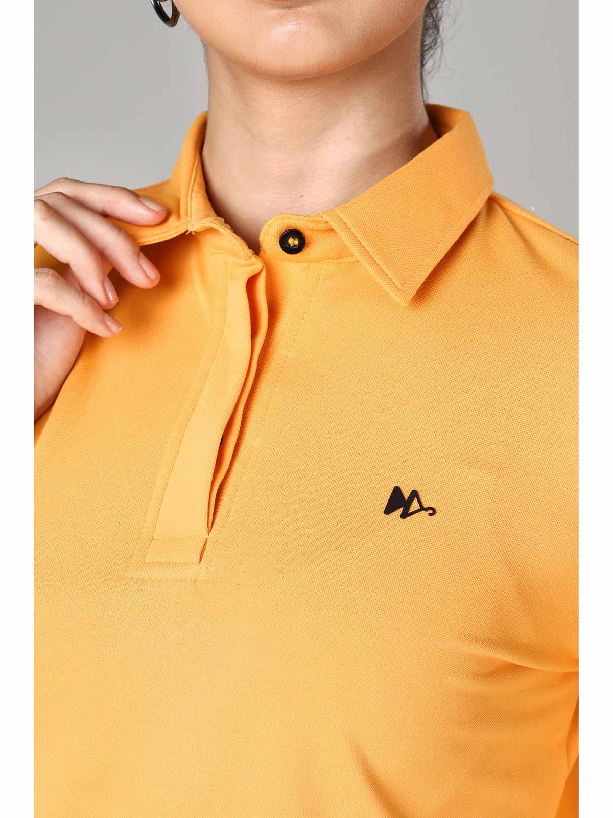 Women's Mustard Long Sleeve Polo T-Shirt | PW43 - view 3