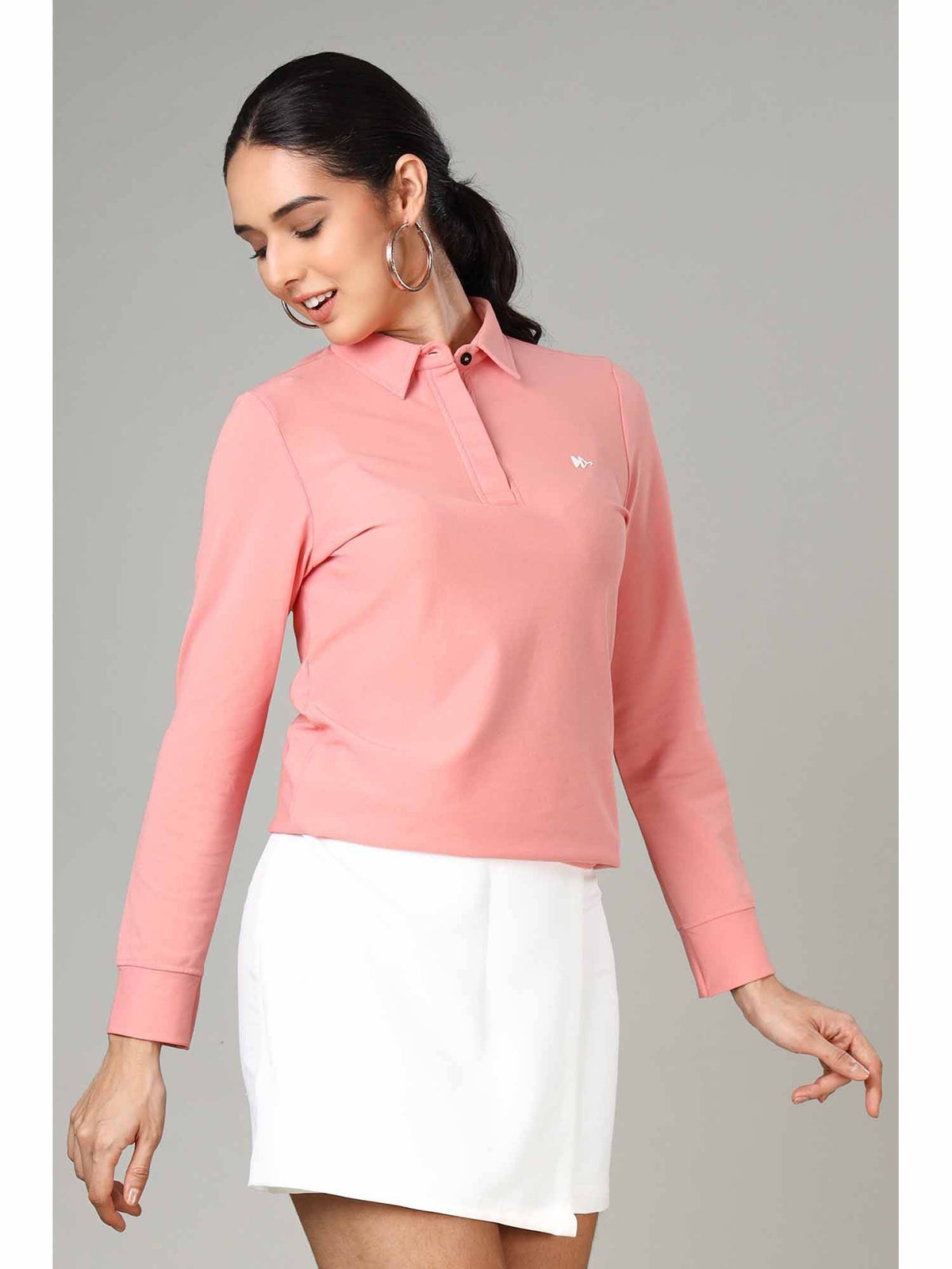 Women's Navy Blue Long Sleeve Polo T-Shirt | PW43 - view 15
