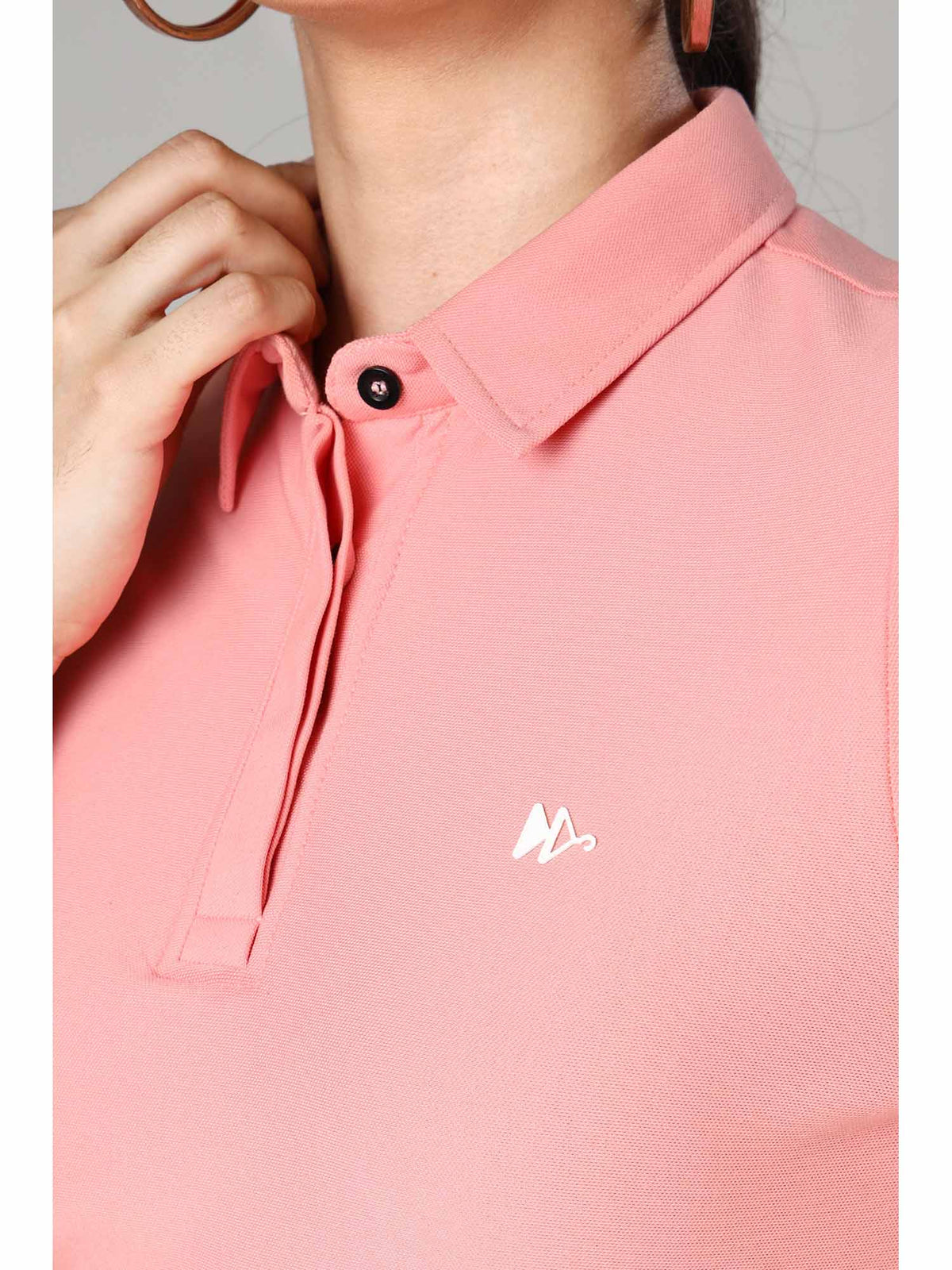 Women's Rose Pink Long Sleeve Polo T-Shirt | PW43 - view 4