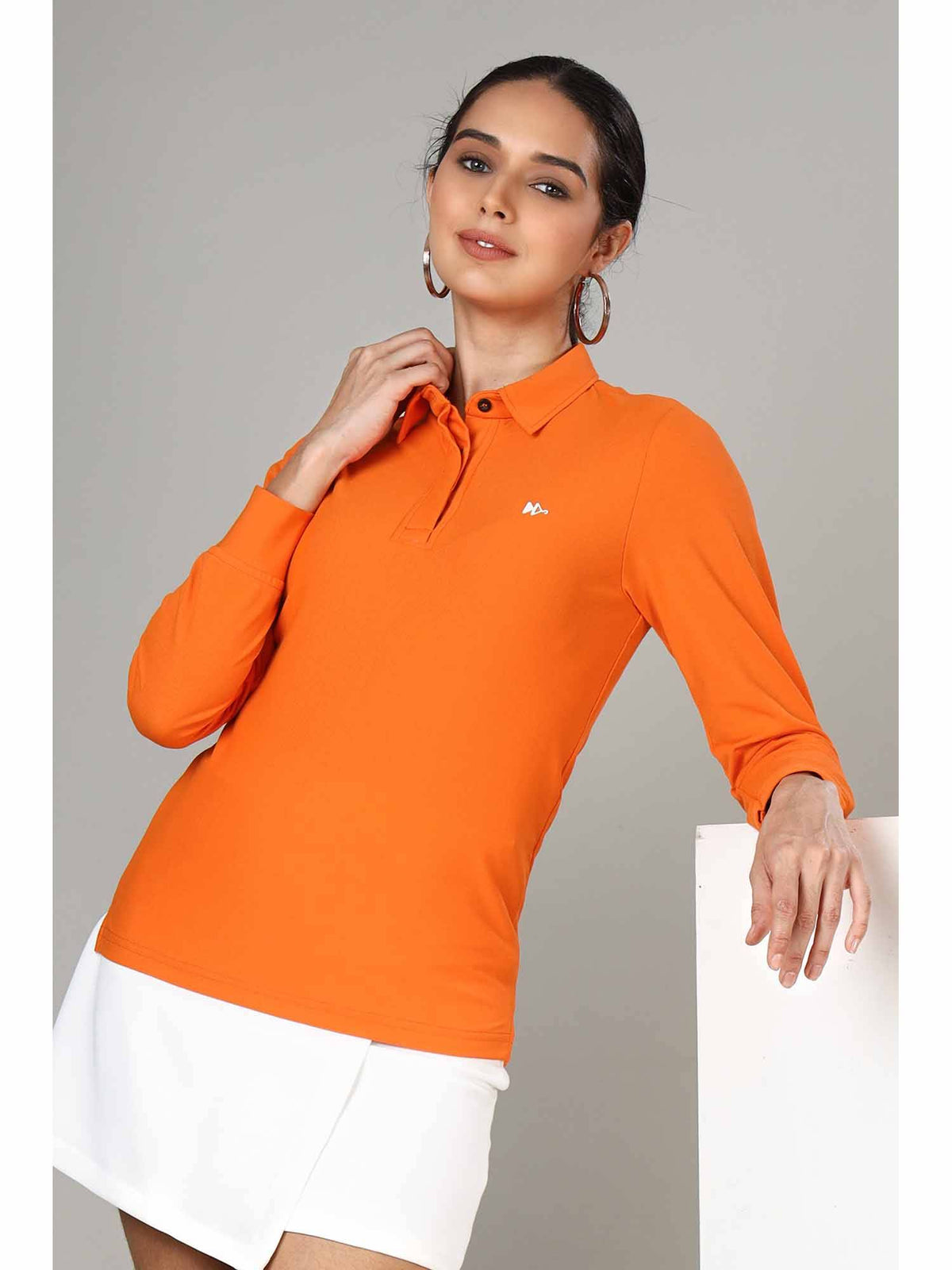 Women's White Long Sleeve Polo T-Shirt | PW43 - view 15