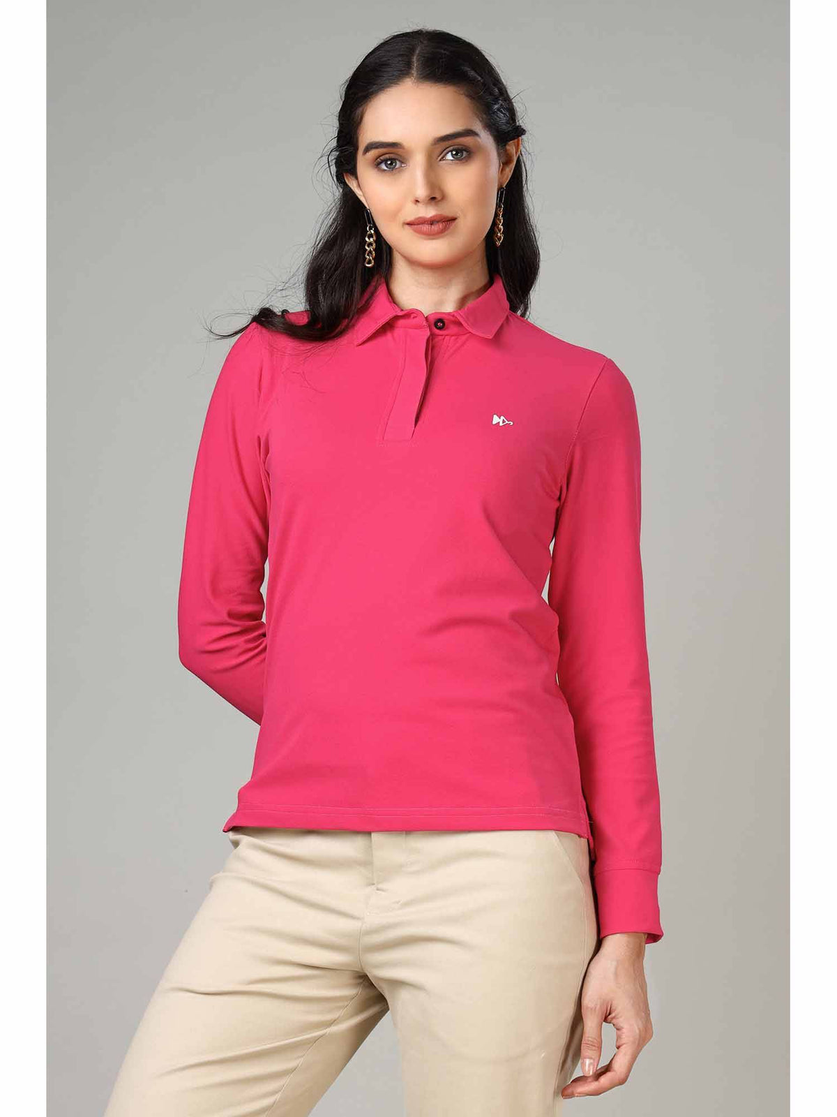 Women's Mustard Long Sleeve Polo T-Shirt | PW43 - view 9