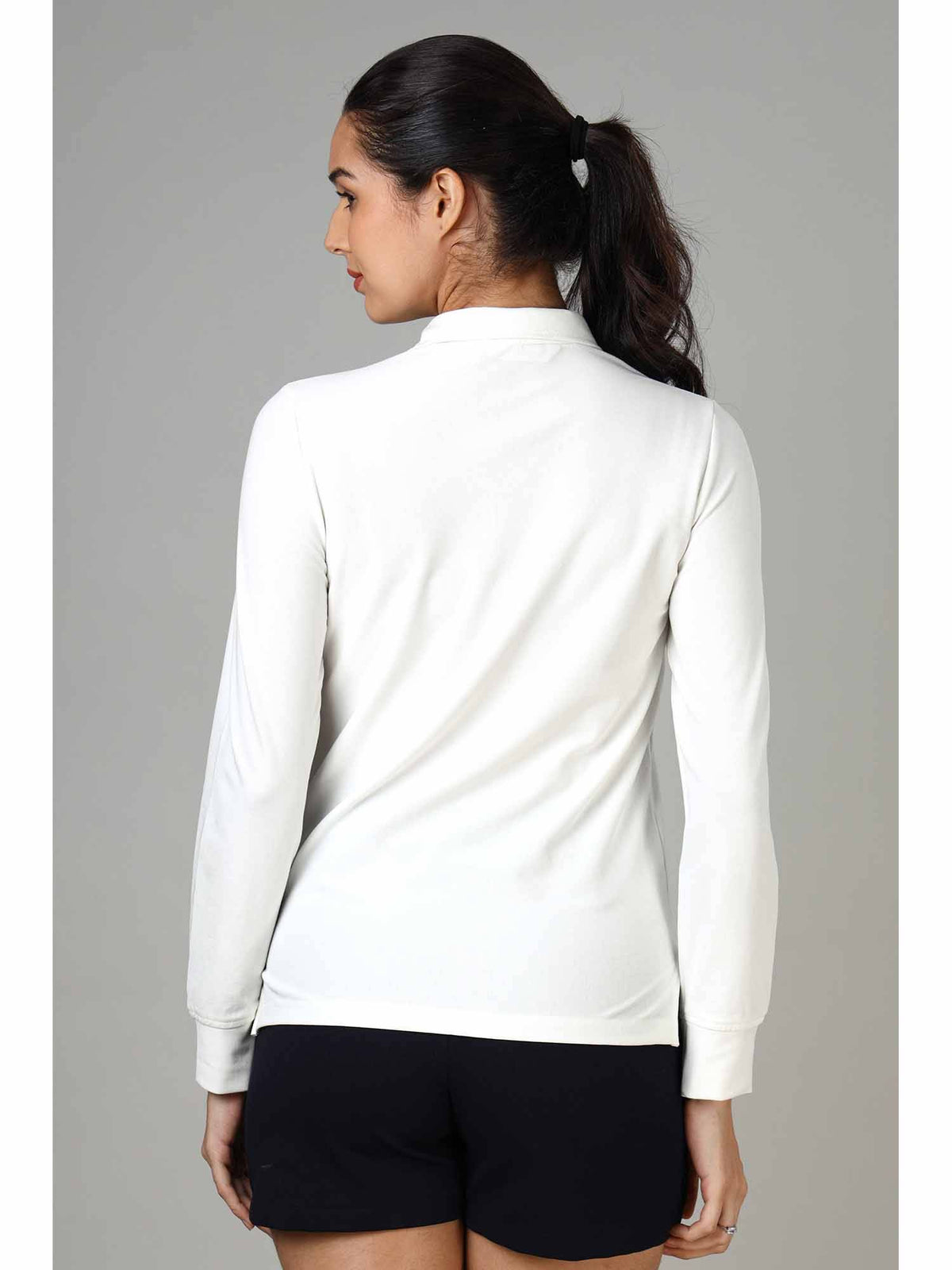 Women's Hot Pink Long Sleeve Polo T-Shirt | PW43 - view 6