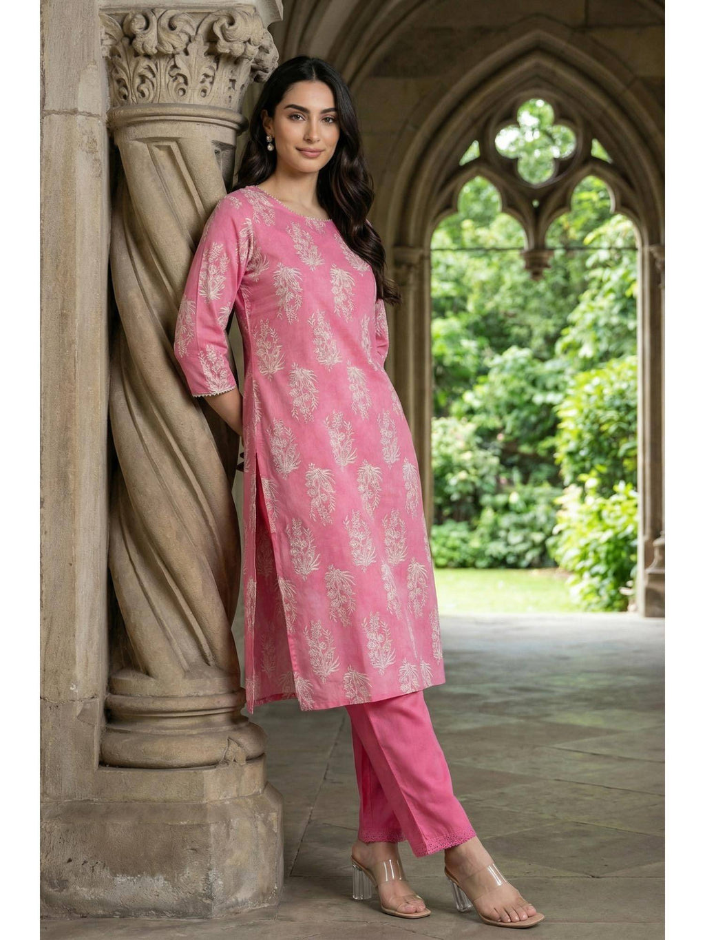 Pink Floral Kurta | KDG - view 1