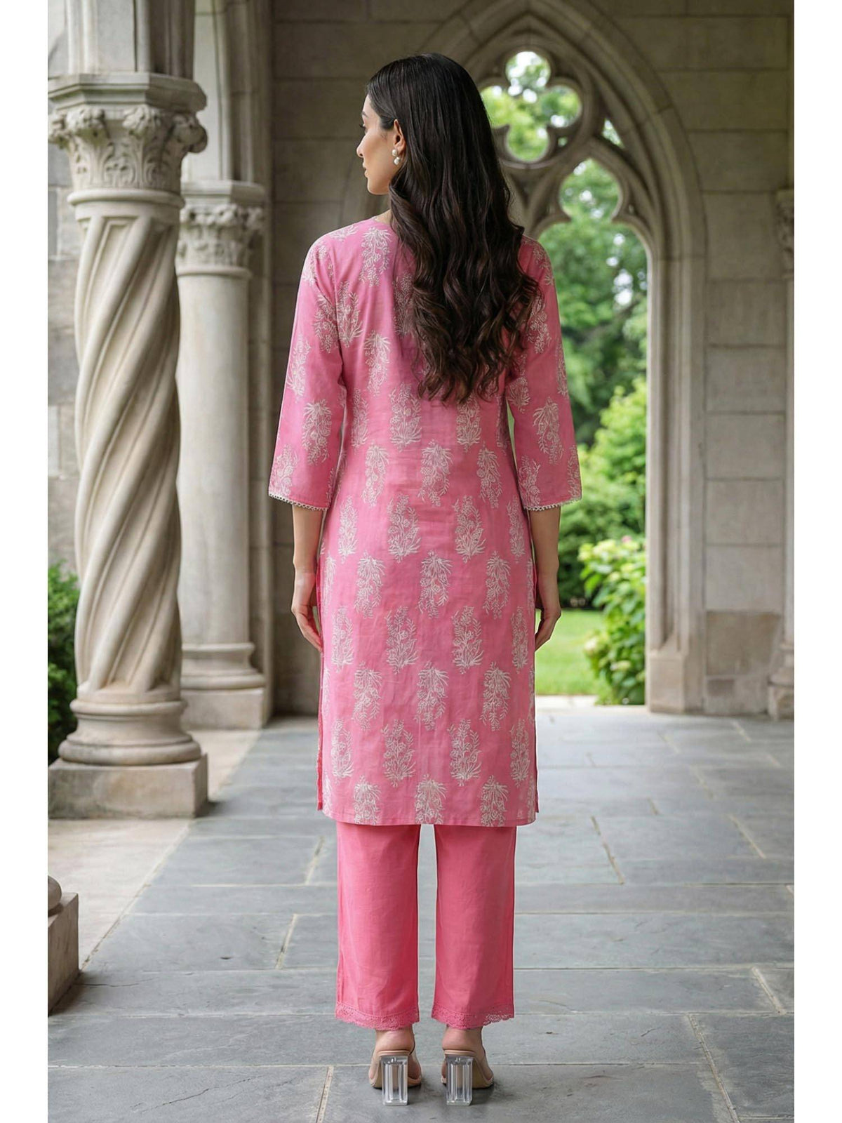 Pink Floral Kurta | KDG - view 4
