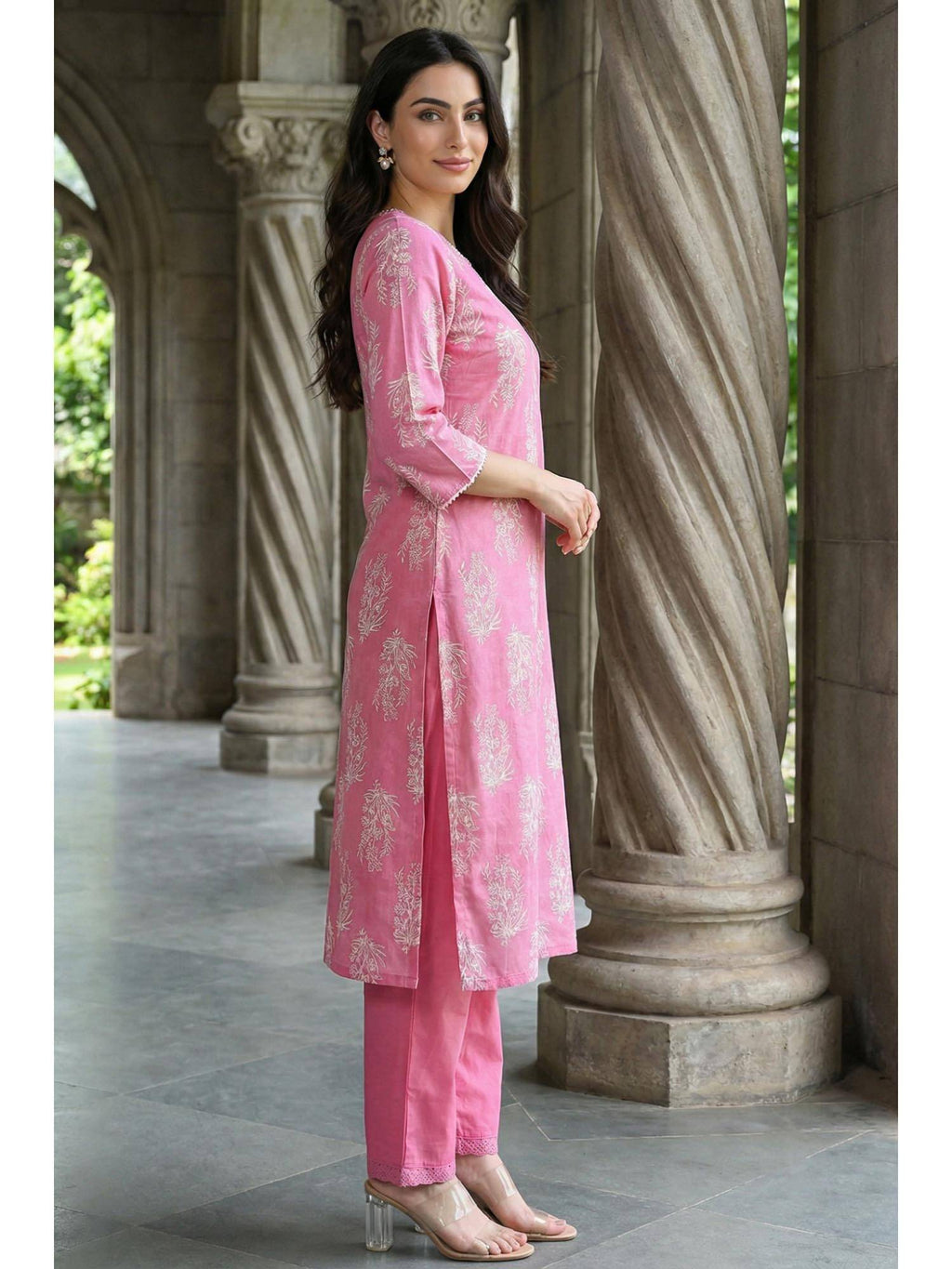 Pink Floral Kurta | KDG - view 5