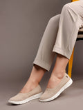 Patterned Comfort Casual Ballerinas Beige | F61 - view 1