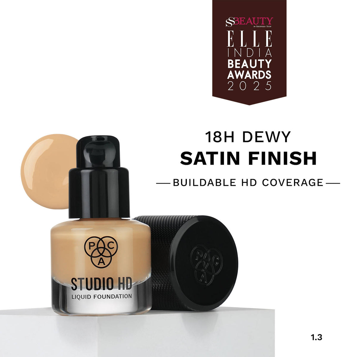 Studio HD Liquid Foundation Mini - Lightweight Dewy Satin Finish, Medium Buildable Coverage | F14 - view 1