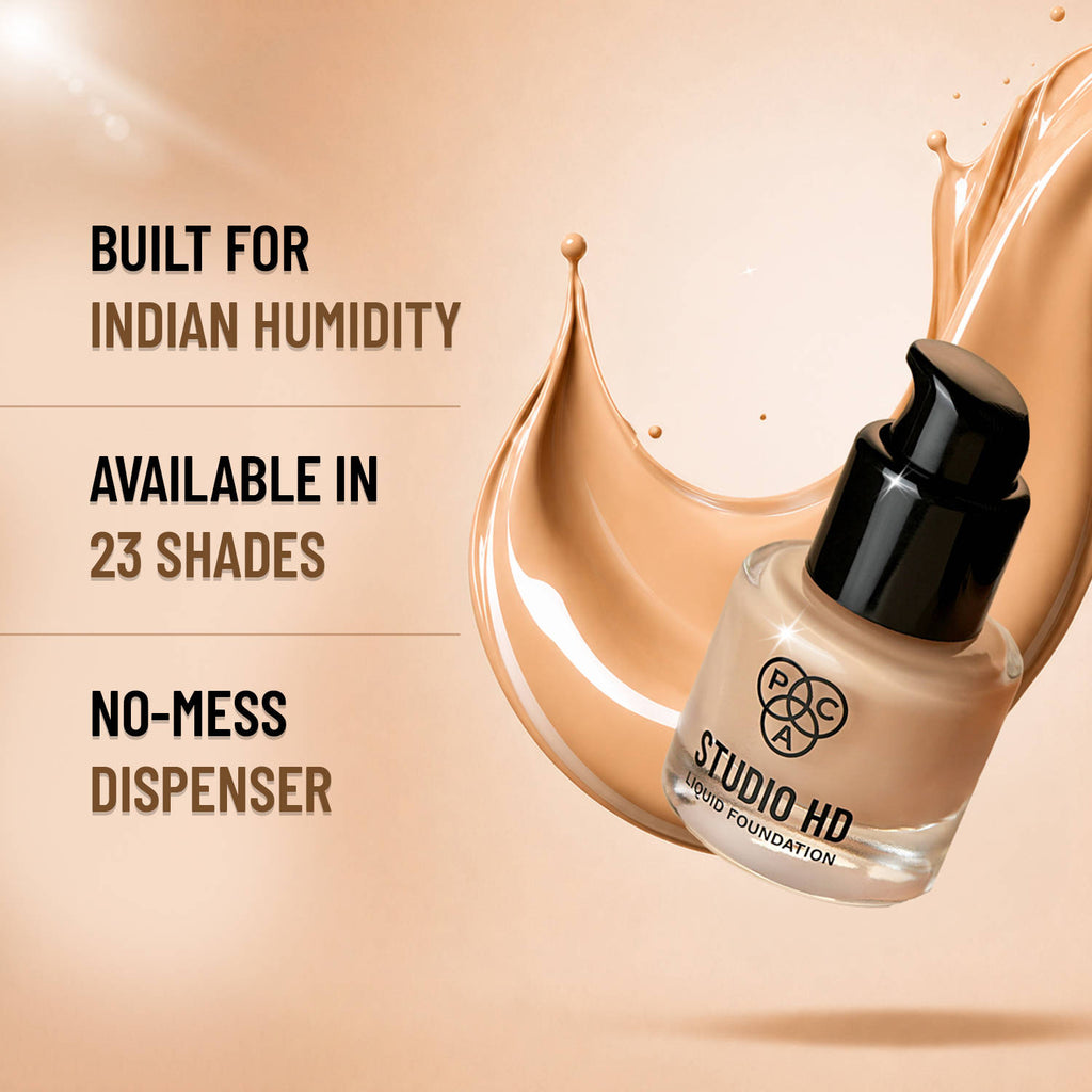 Studio HD Liquid Foundation Mini - Lightweight Dewy Satin Finish, Medium Buildable Coverage | F14 - view 3