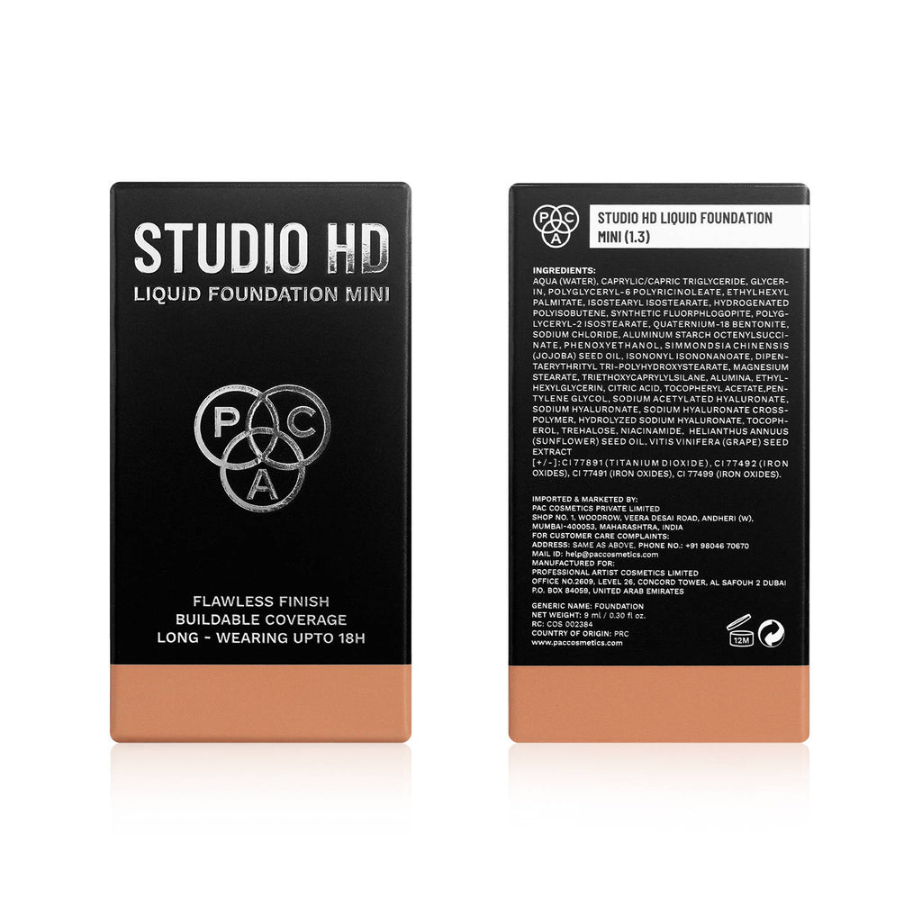 Studio HD Liquid Foundation Mini - Lightweight Dewy Satin Finish, Medium Buildable Coverage | F14 - view 9