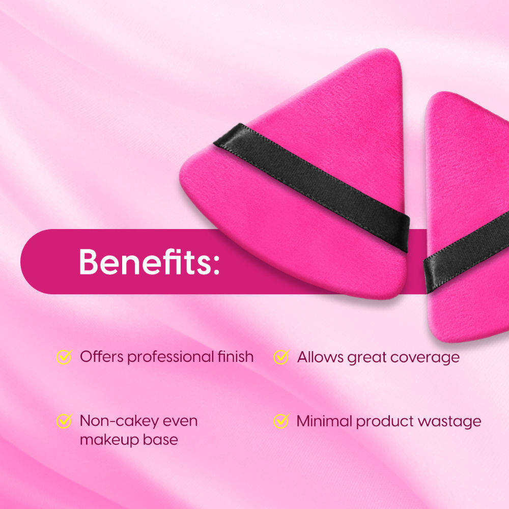 Triangle Powder Puff Makeup Pizza Puff Sponge Finger Pad with Strap (Color May Vary) | C83 - view 3