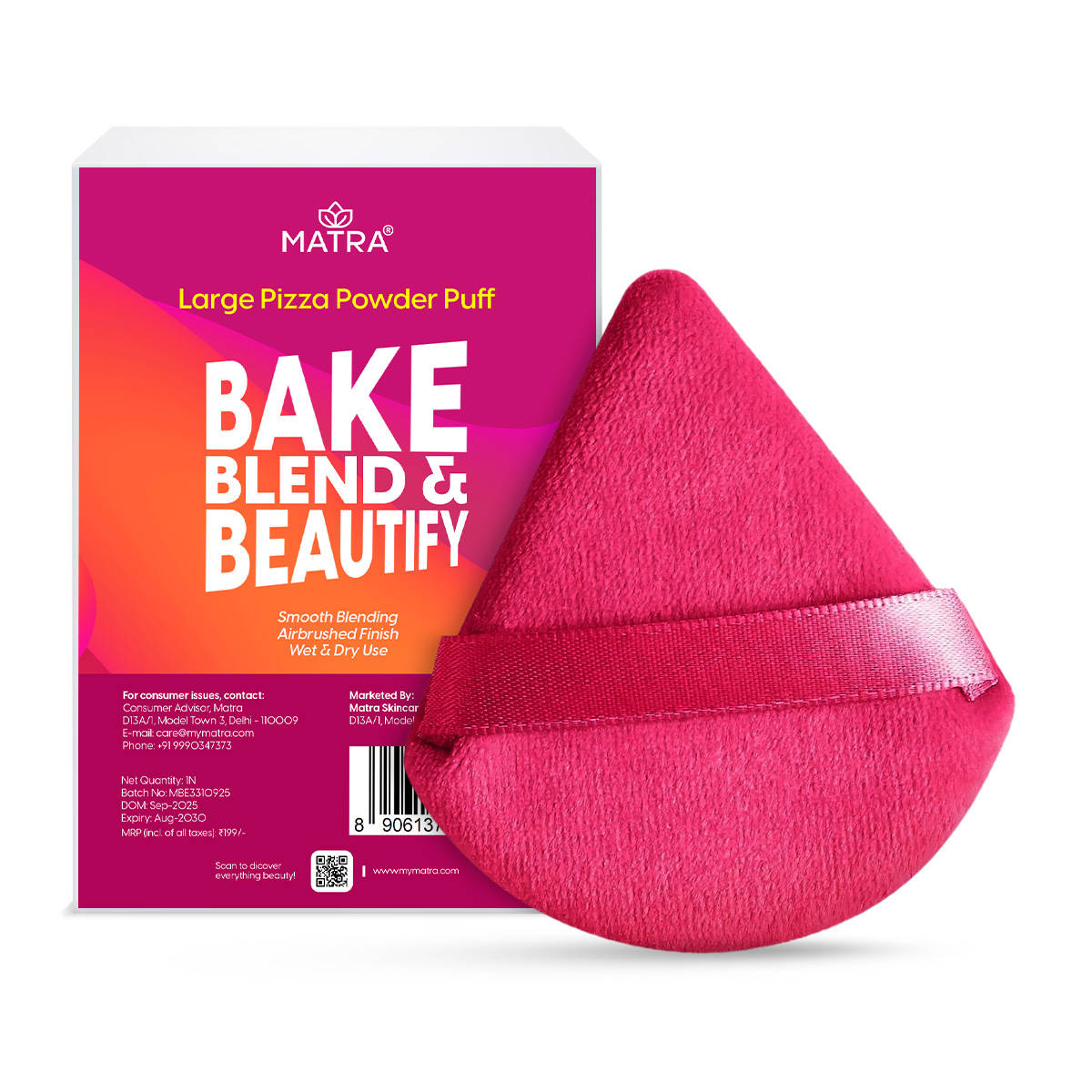 Professional Large Pizza Puff Triangle Powder Puff | C83 - view 1