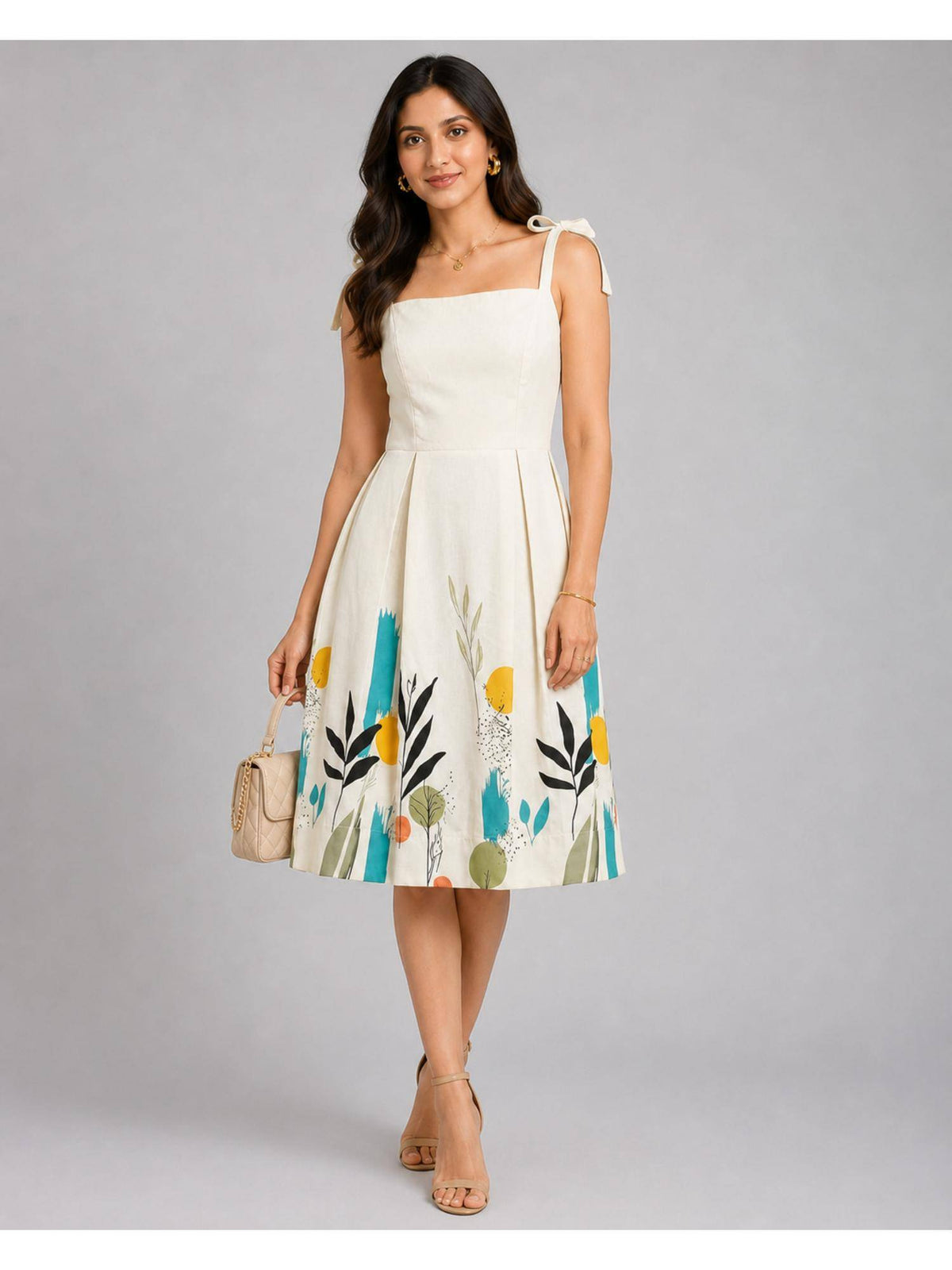 Magenta Floral Print Fit & Flare Dress | D56 - view 41