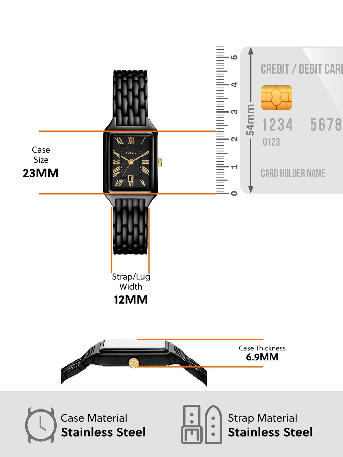 Women Black Rectangular Dial Analog Watch - | W92 - view 5