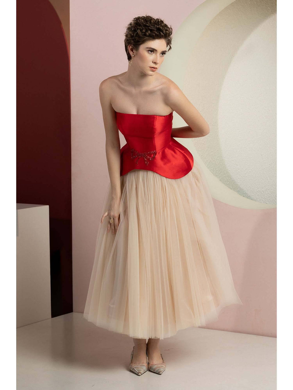 Audrey Red Corset Top | TT90 - view 2