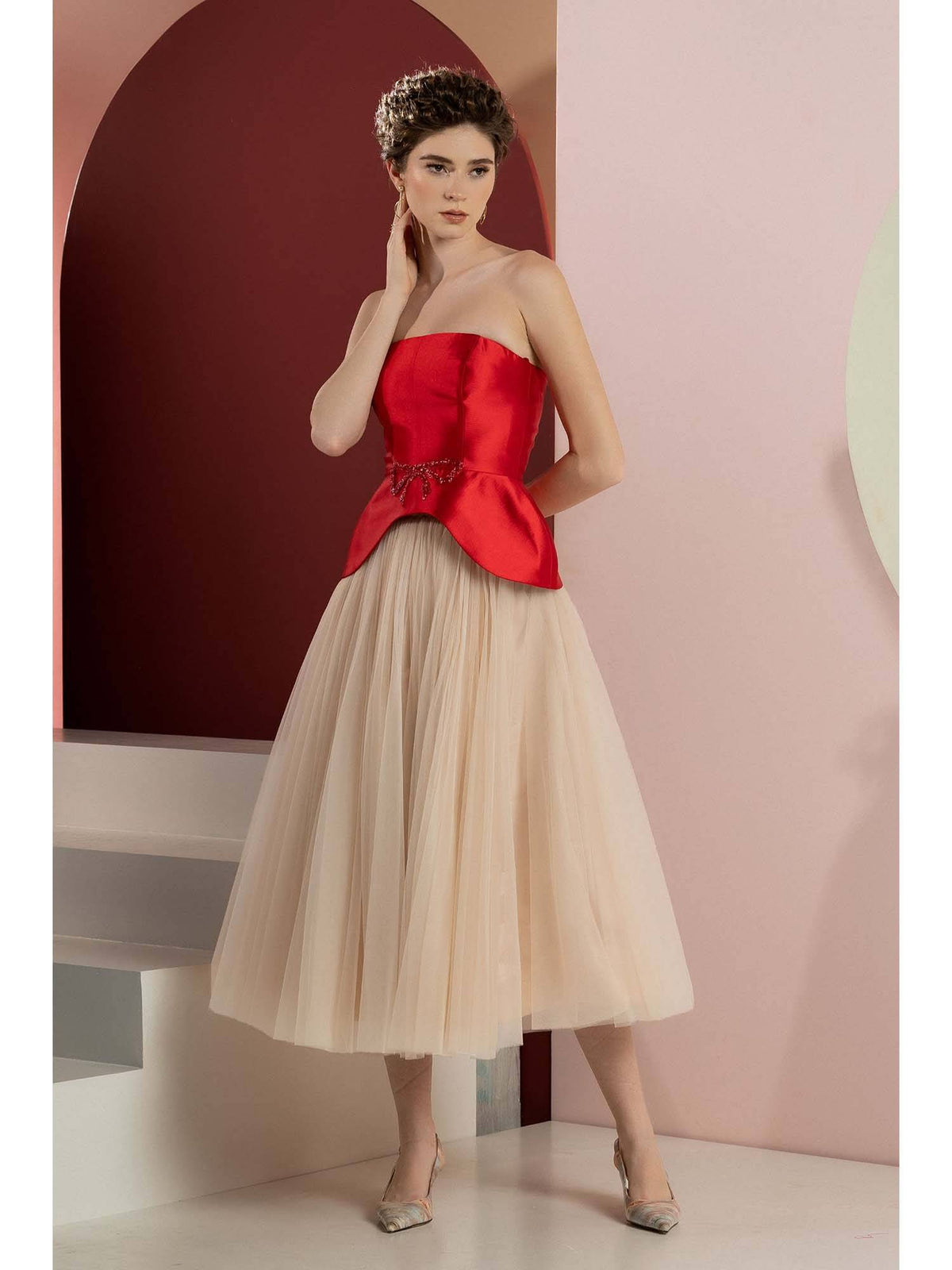 Audrey Red Corset Top | TT90 - view 3