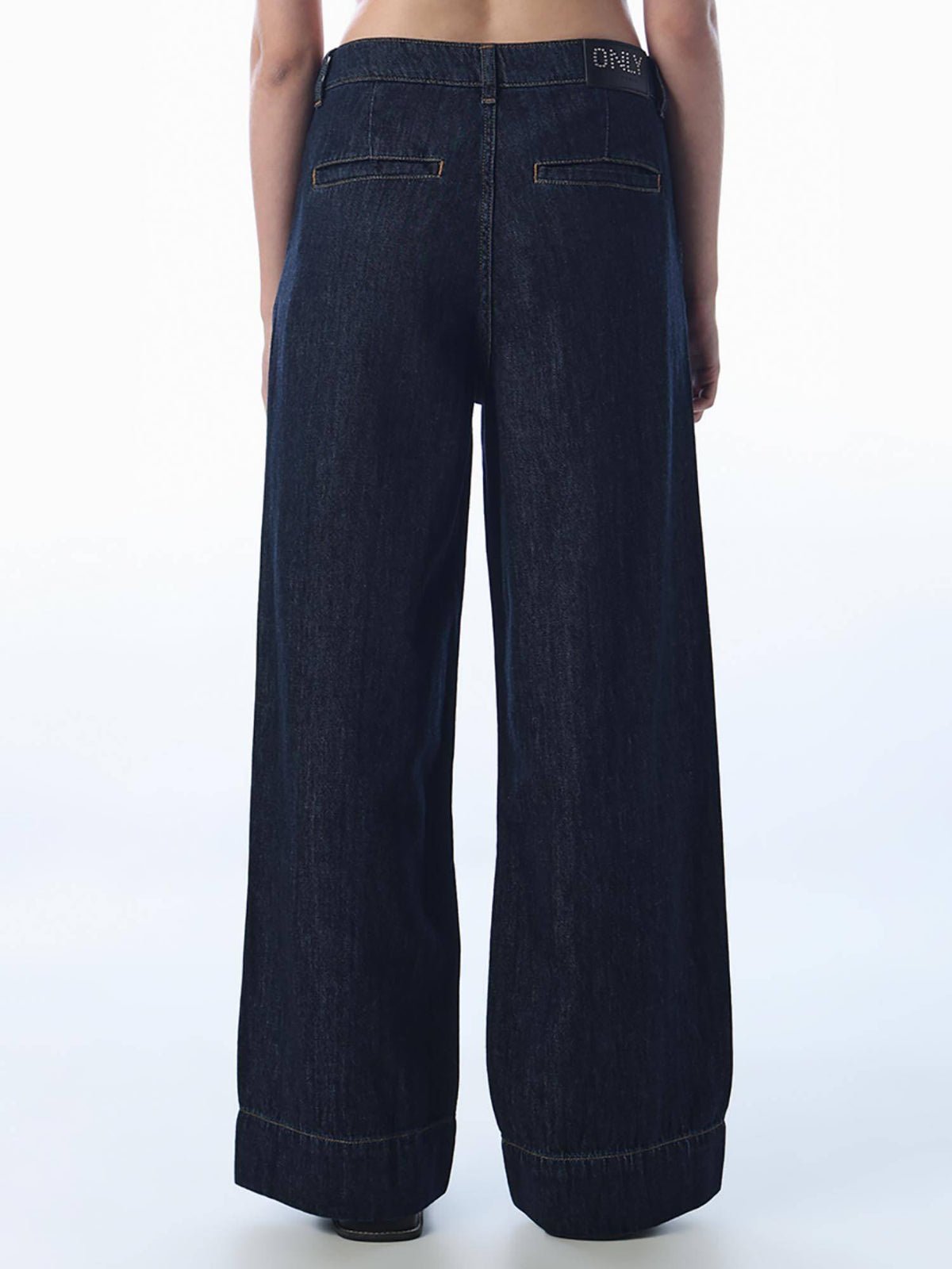 Women Solid Baggy Wide Leg Blue Jeans | BG78 - view 4