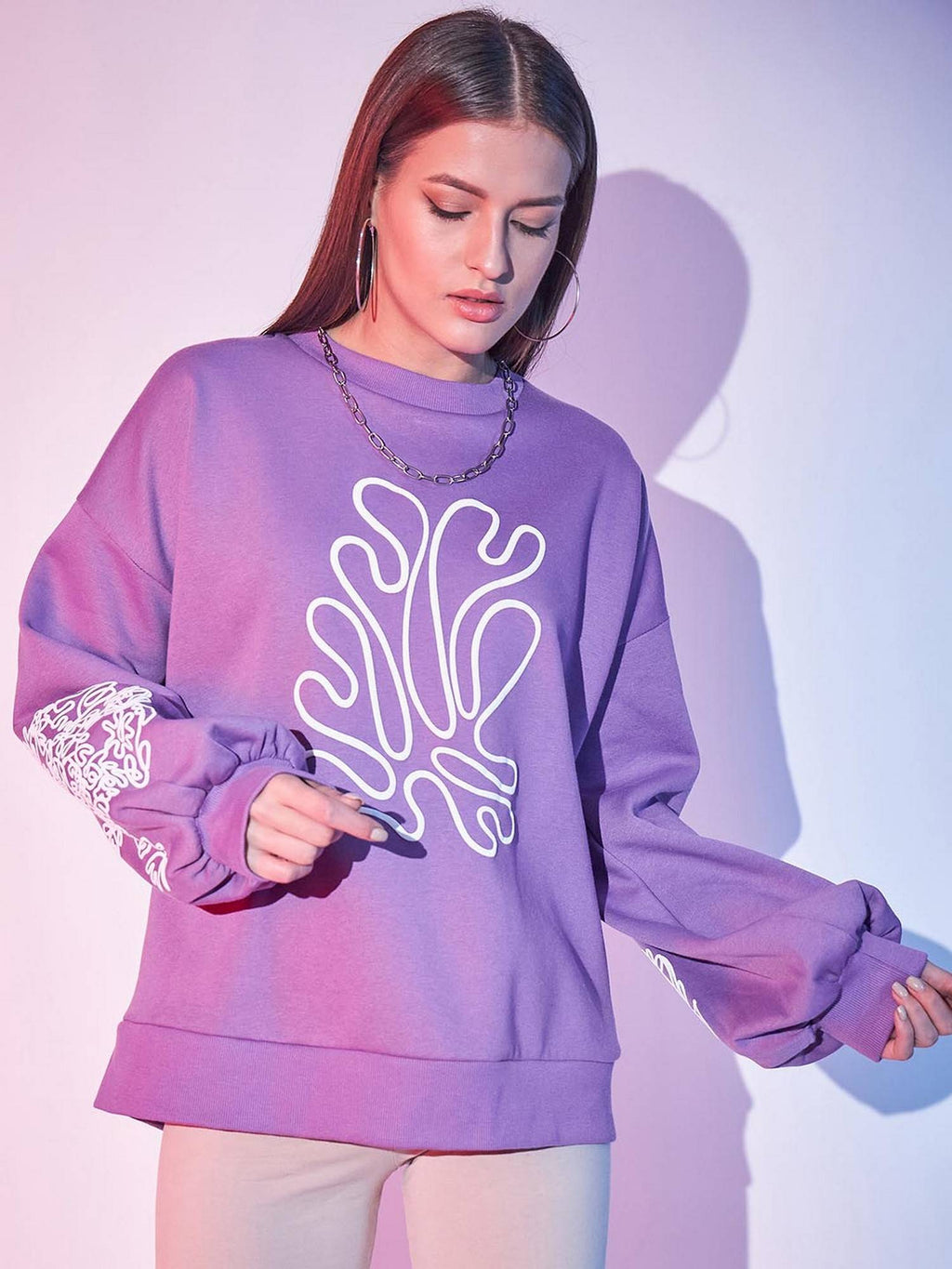 Lavender 3D Print Sweatshirt | HD56 - view 1