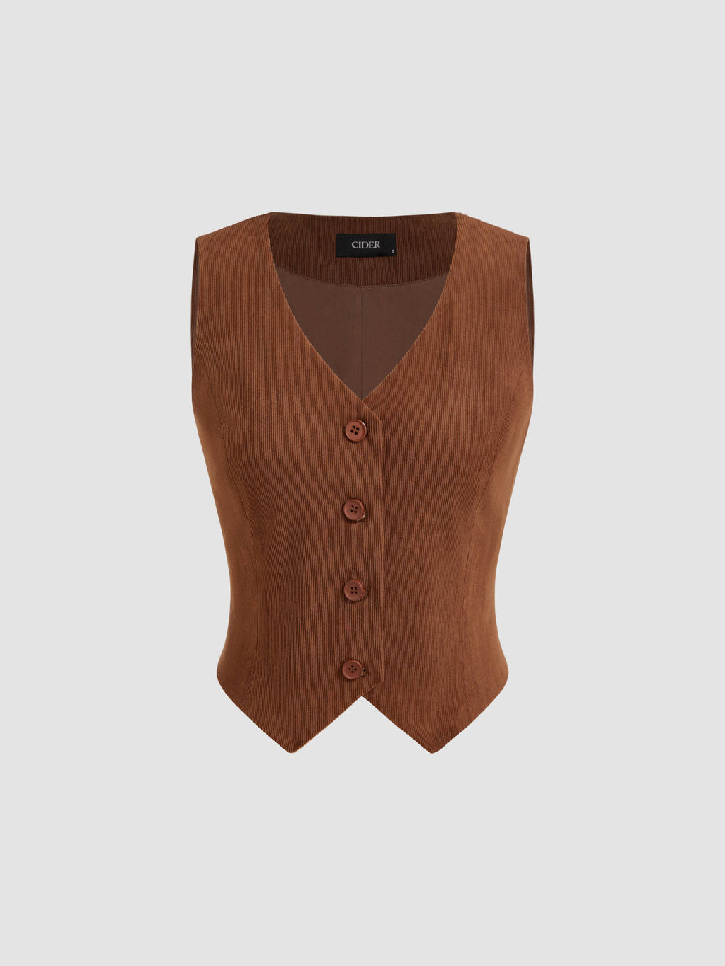 Corduroy V-neck Solid Button Blazer Vest | JC78 - view 1