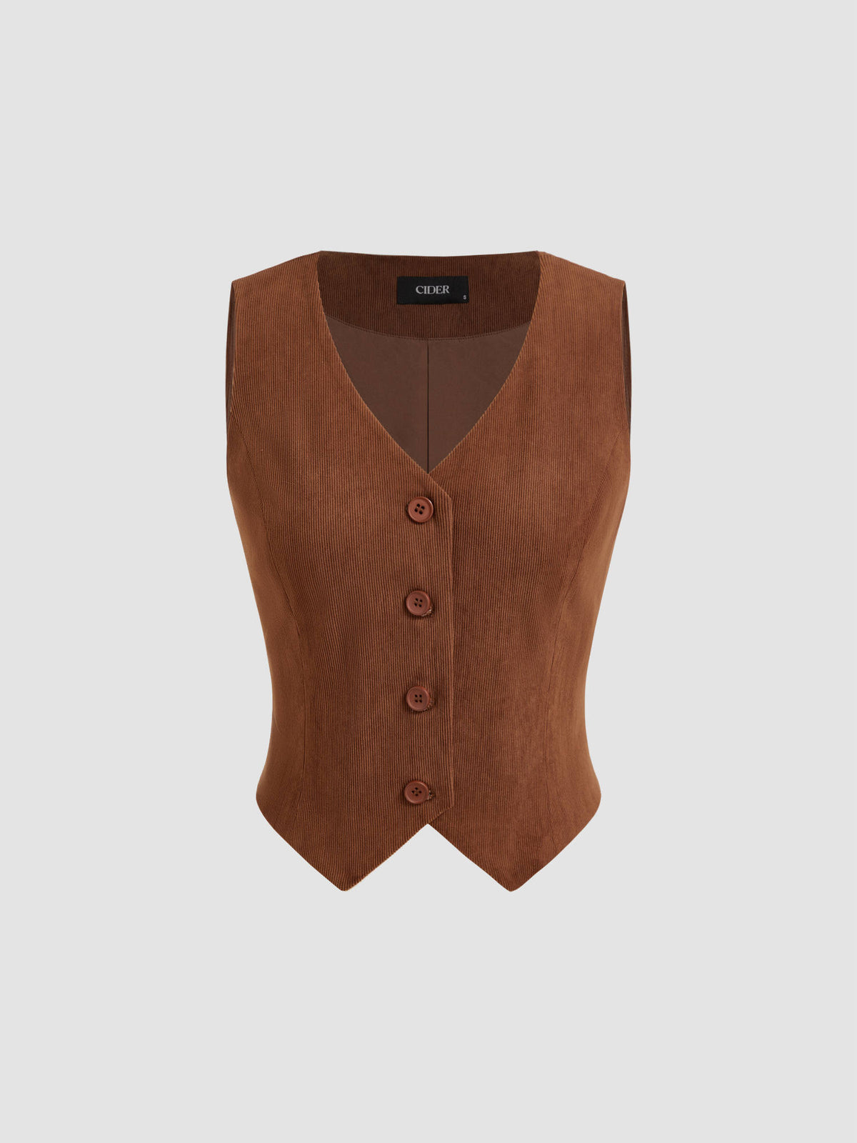 Corduroy V-neck Solid Button Blazer Vest | JC78 - view 1