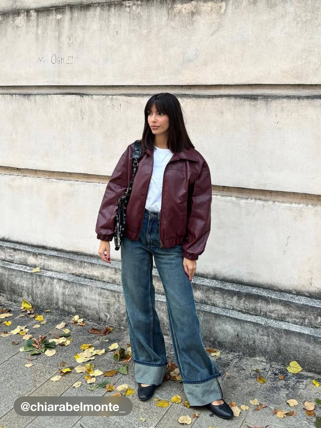 Faux Leather Collar Solid Pocket Zipper Bomber Jacket | JC78 - view 5