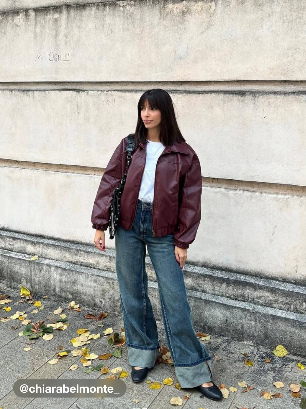 Faux Leather Collar Solid Pocket Zipper Bomber Jacket | JC78 - view 5