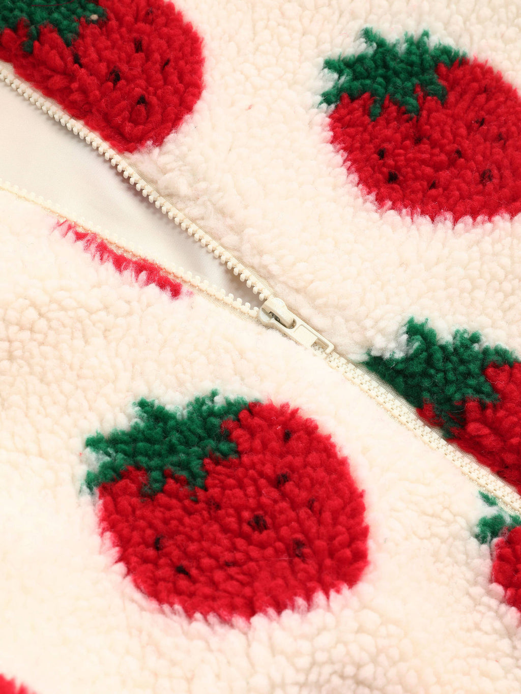 Fleece High Neck Strawberry Pocket Drawstring Oversized Jacket | JC78 - view 5