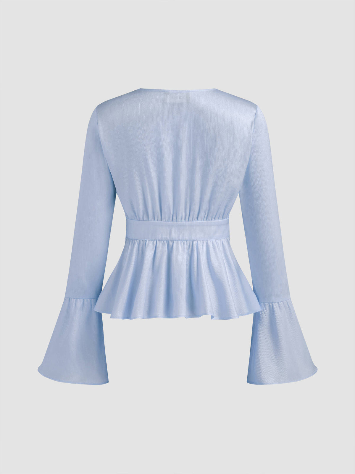 Round Neckline Ruffle Hem Blouse | S67 - view 17