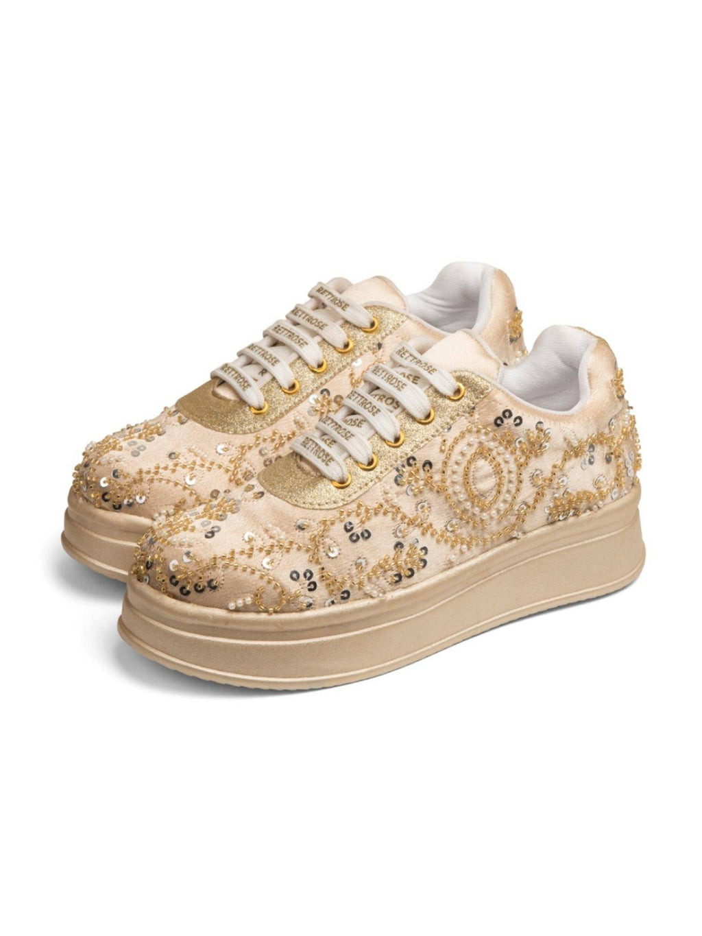 Beige Khwaab Embellished Sneakers | SN09 - view 2