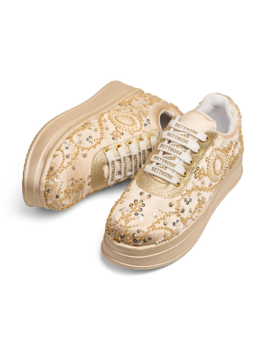 Beige Khwaab Embellished Sneakers | SN09 - view 4