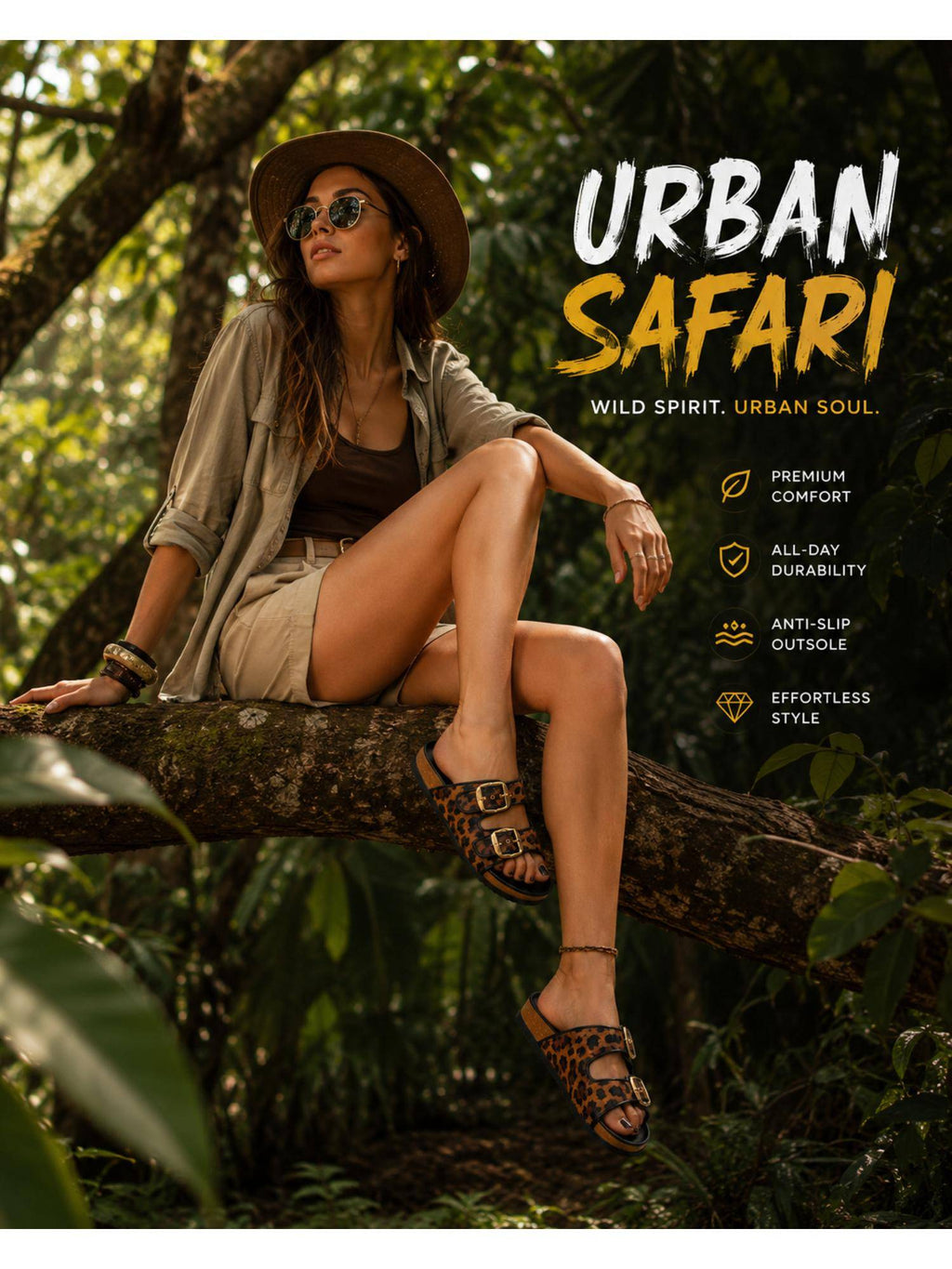Black Urban Safari Sandals | SD89 - view 4