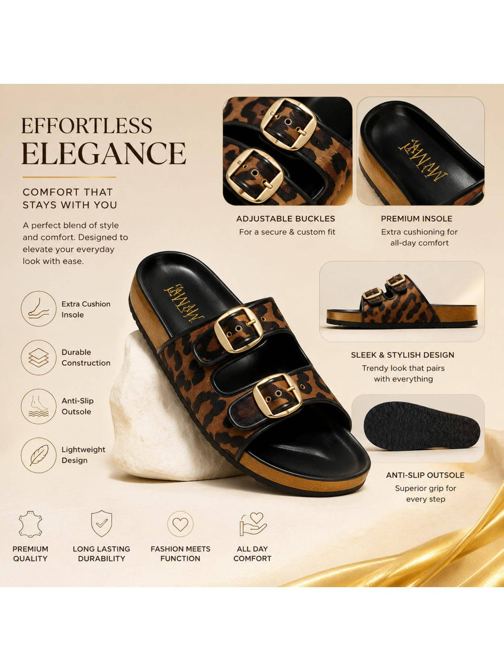 Black Urban Safari Sandals | SD89 - view 5