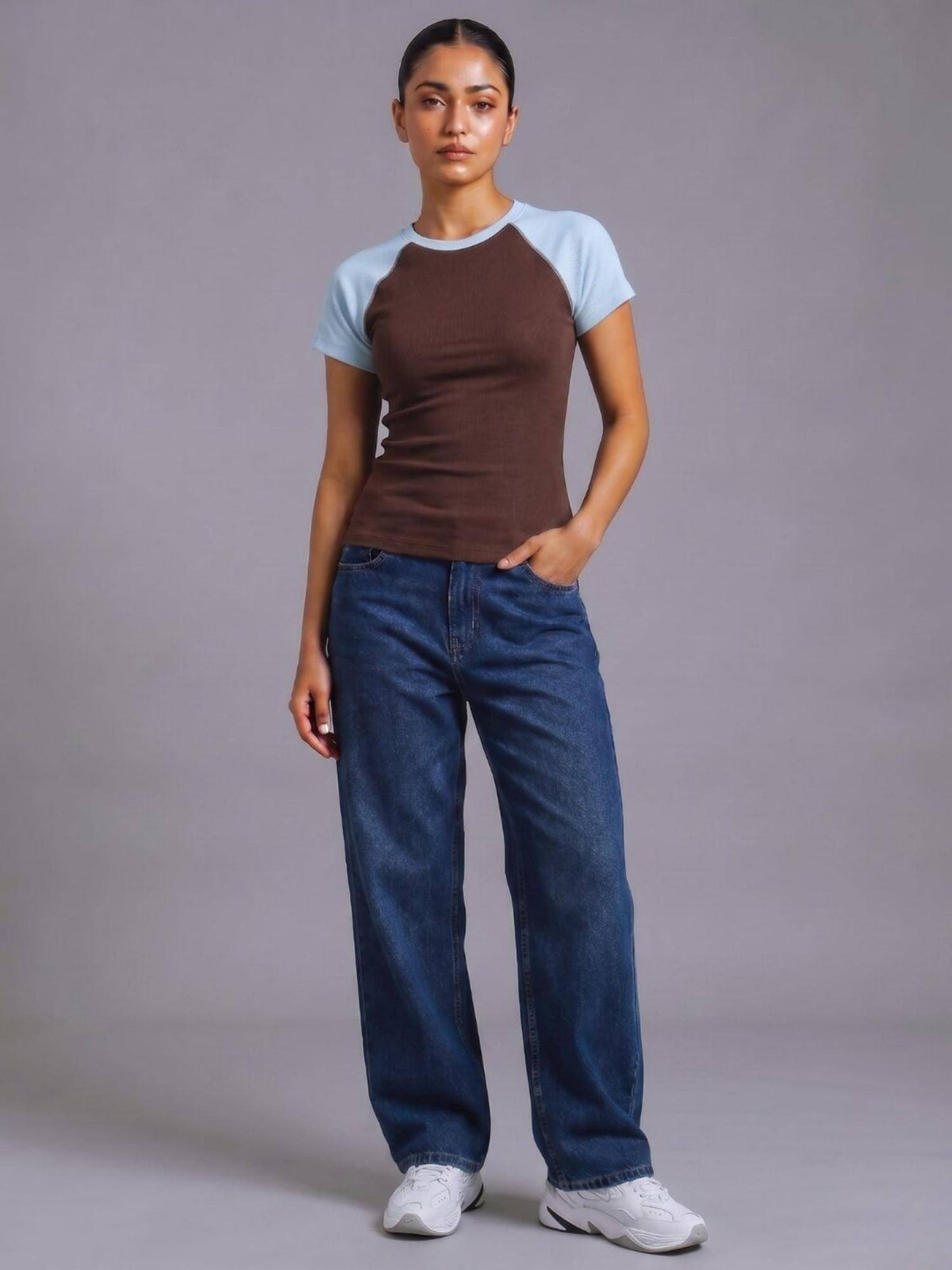Cotton Lycra Contrast Raglan T-Shirt | TS56 - view 2