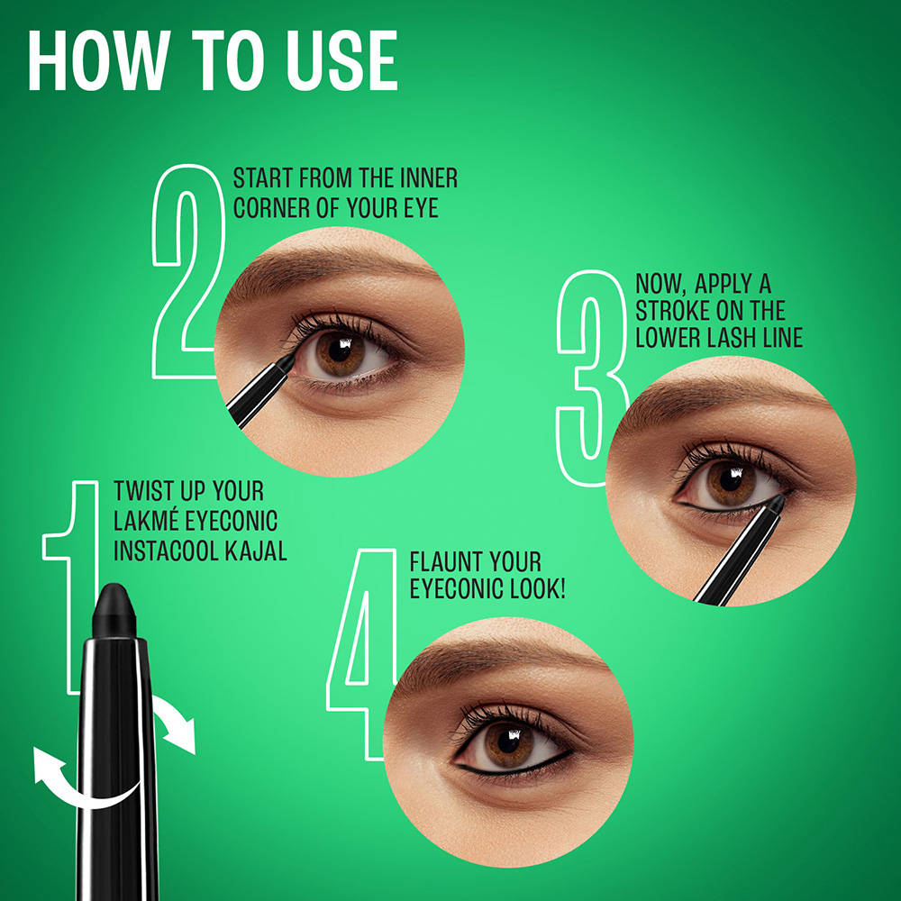 Eyeconic Insta Cool Deep Black Kajal Cooling Kohl With Cucumber | E20 - view 6